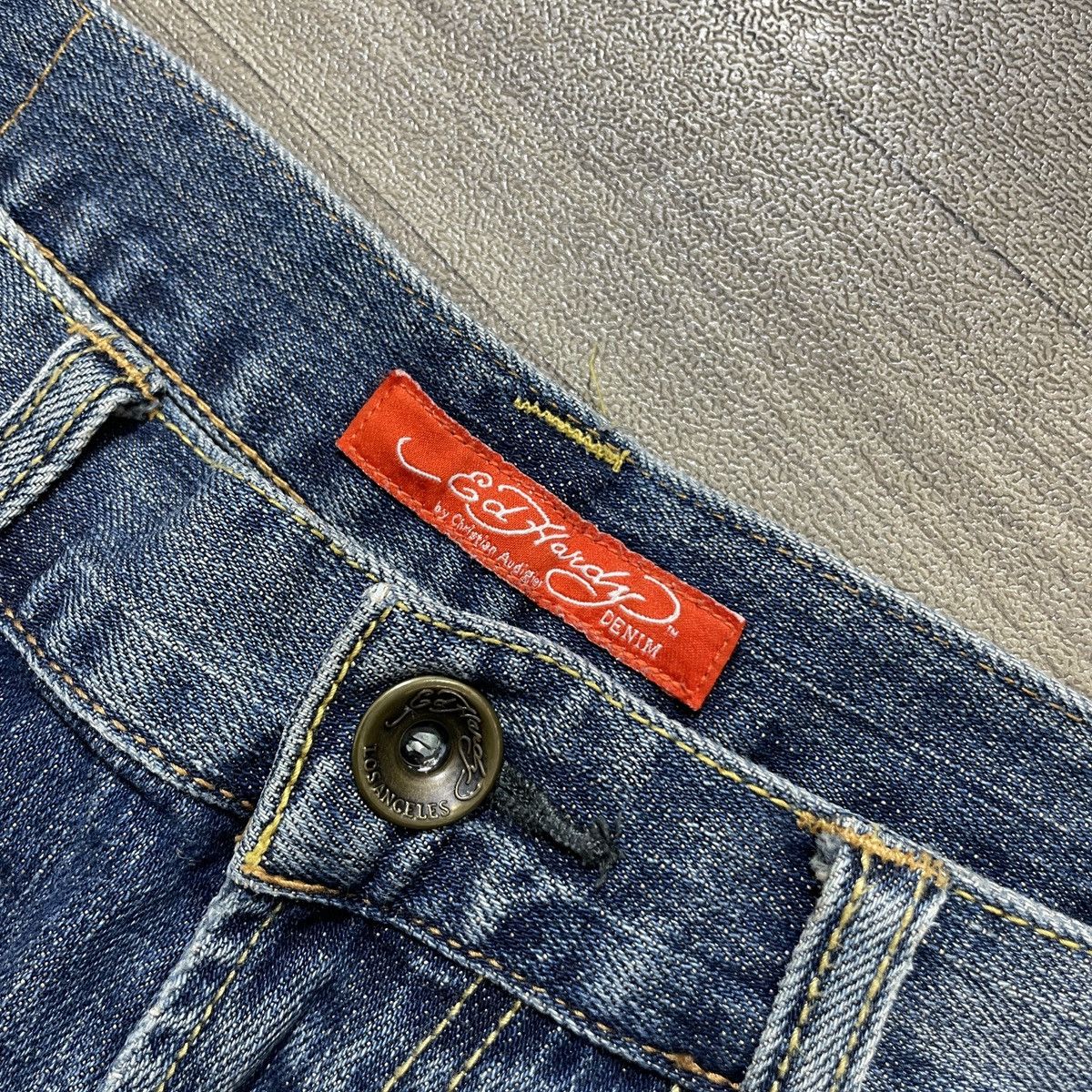 Christian Audigier × Ed Hardy × Vintage Ed hardy y2k jeans shorts Size US 35 - 5 Thumbnail