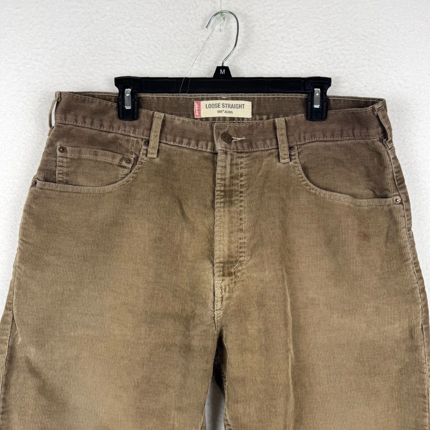 Levi's VINTAGE Levi's 569 Brown Corduroy Pants Mens 36x30 Relaxed Straight Fit Casual Khakis 5-Pocket Design Brown Corduroy Levi's 569 Mens 36 30 Size US 36 / EU 52 - 2 Thumbnail