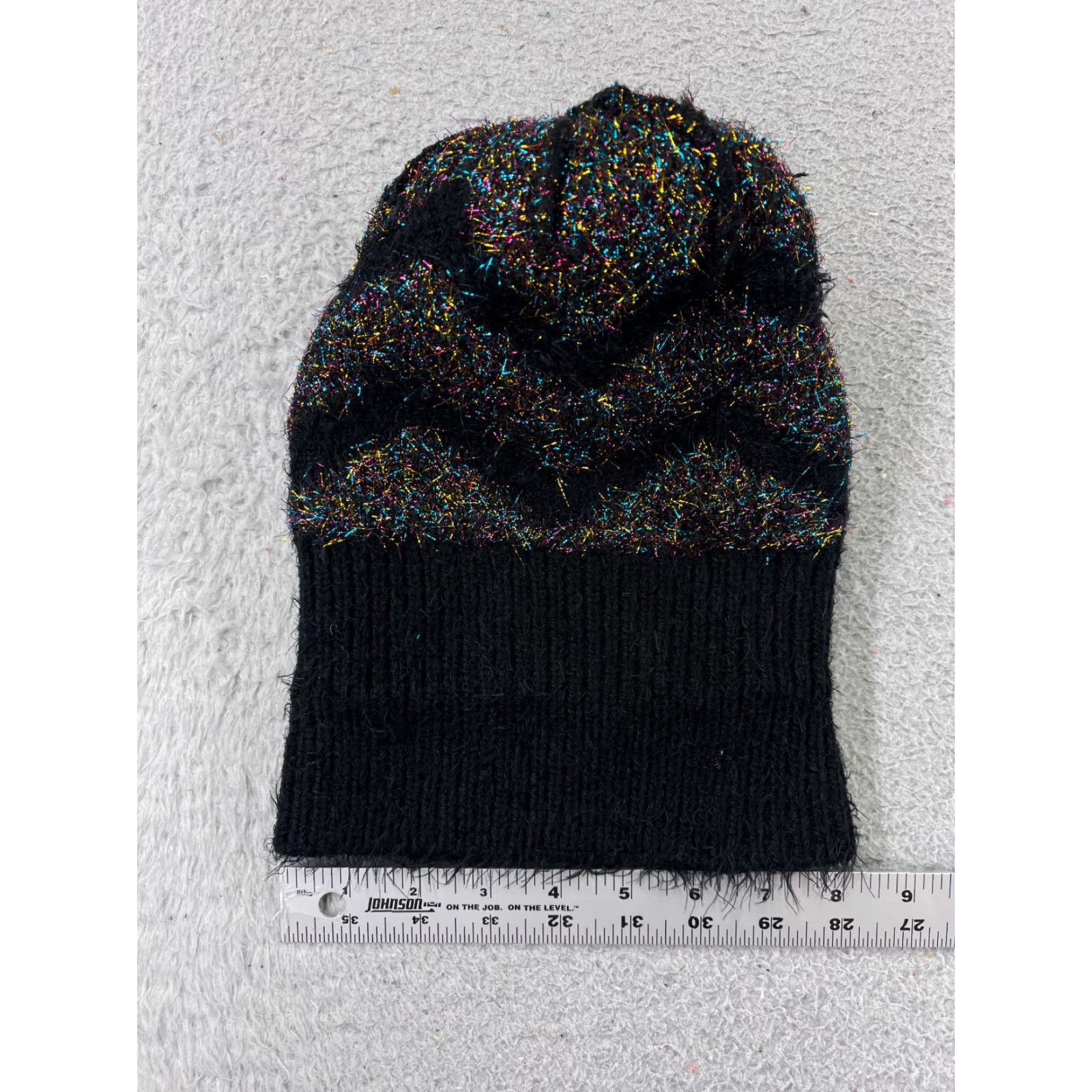 Zara ZARA Beanie Womens One Size Black Glitter Knit Acrylic Ski Pom - Outdoor Ski Womens Size ONE SIZE - 5 Thumbnail