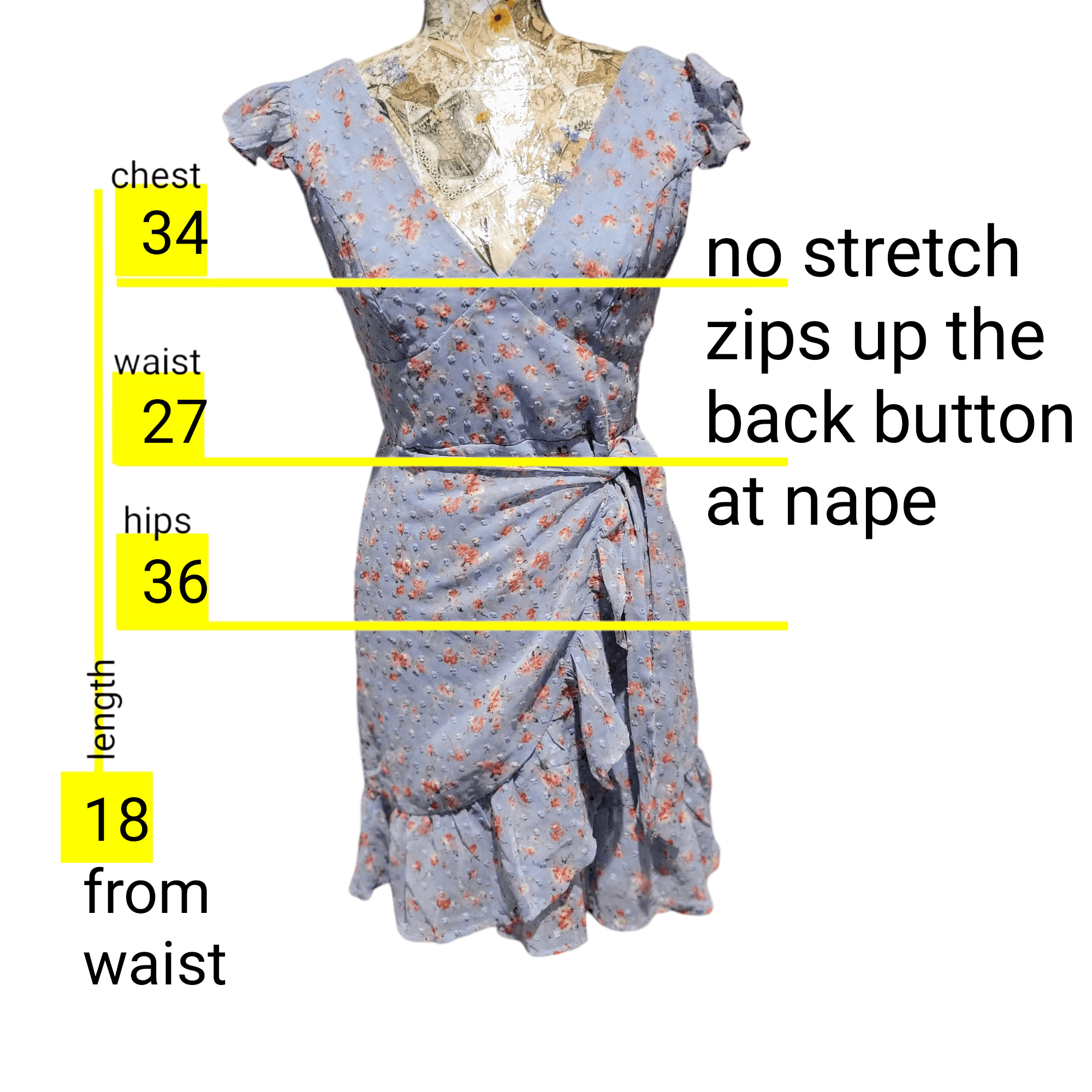 NBDN Nobrandedon Dee Elly Blue Ditsy Floral Ruffle Girlcore Short Mini Dress Size S / US 4 / IT 40 - 2 Thumbnail