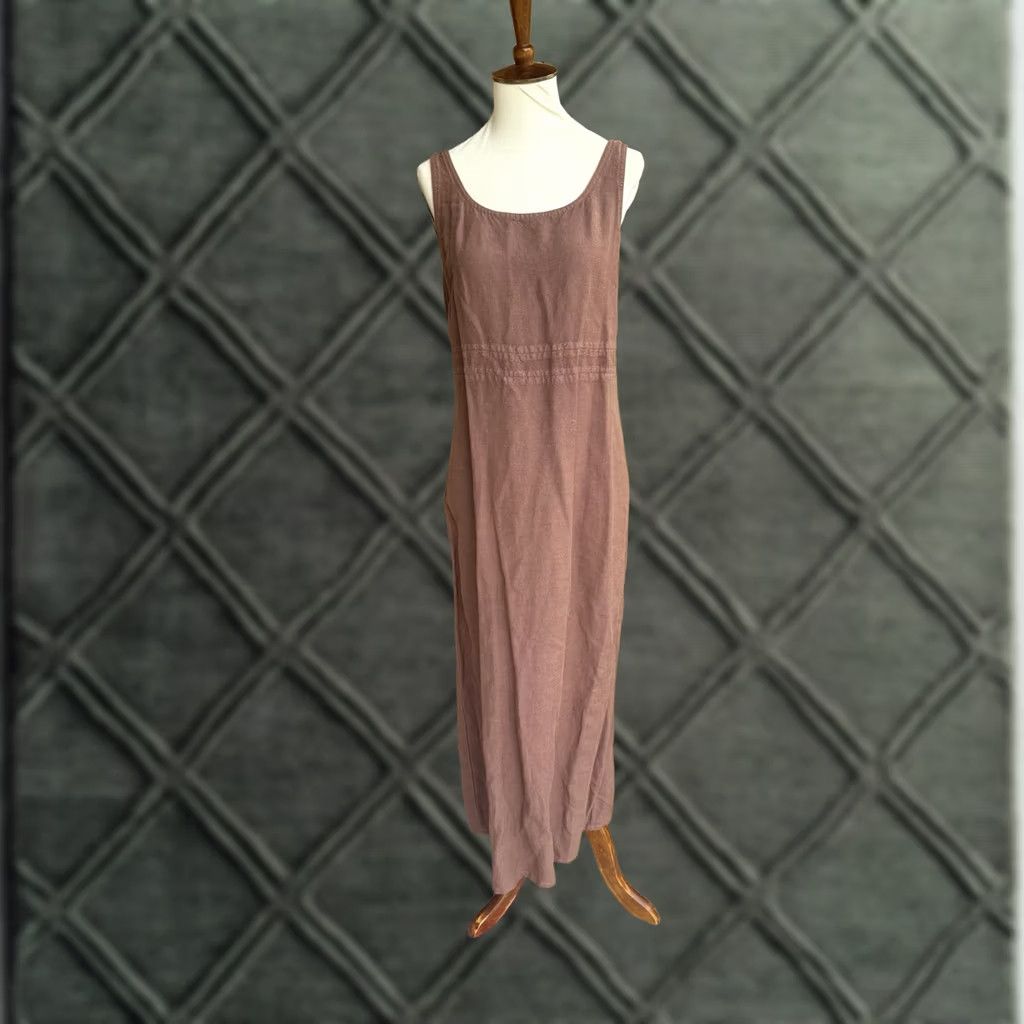 Johnny Was VINTAGE Johnny Was Collection Maxi Dress Linen Blend Boho Brown S Women’s Size S / US 4 / IT 40 - 1 Thumbnail
