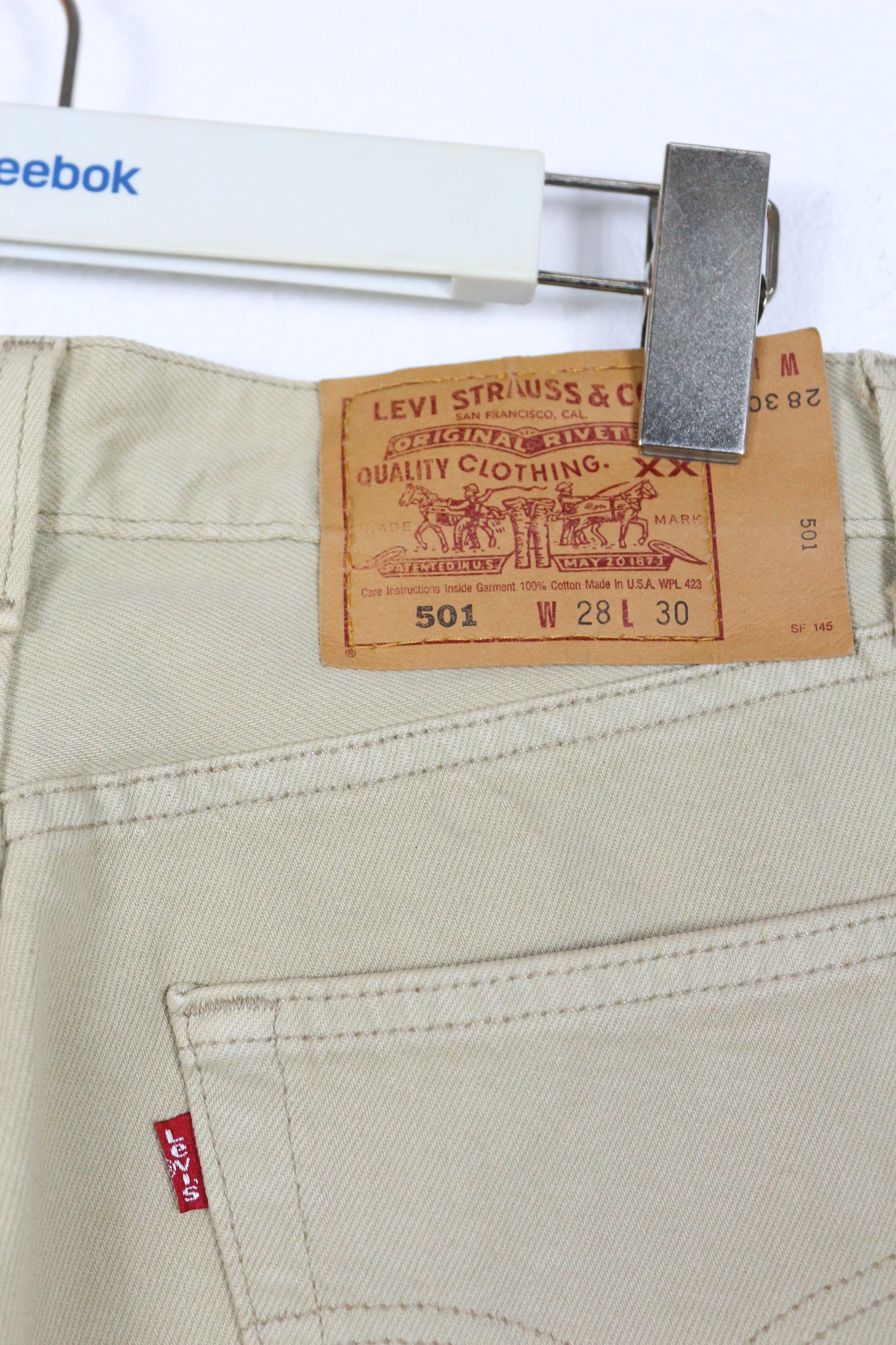 Levi's Vintage Levis 501 Beige Denim Jeans Pants 90s USA Made Size 28" / US 6 / IT 42 - 7 Thumbnail