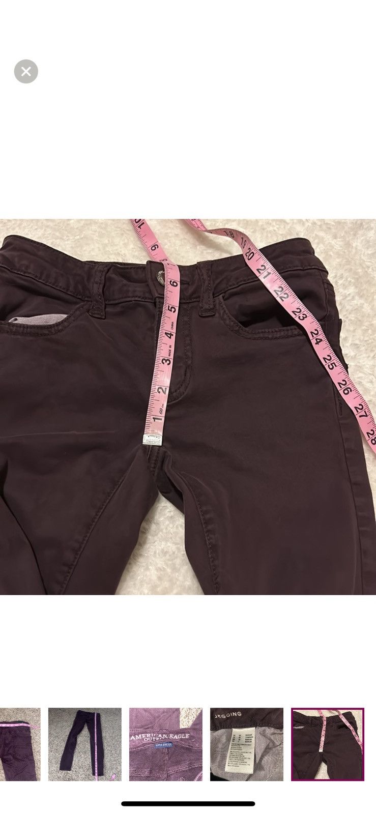 American Eagle Outfitters American eagle outfitters maroon jeggings size 00 Size 24" / US 00 / IT 34 - 7 Thumbnail