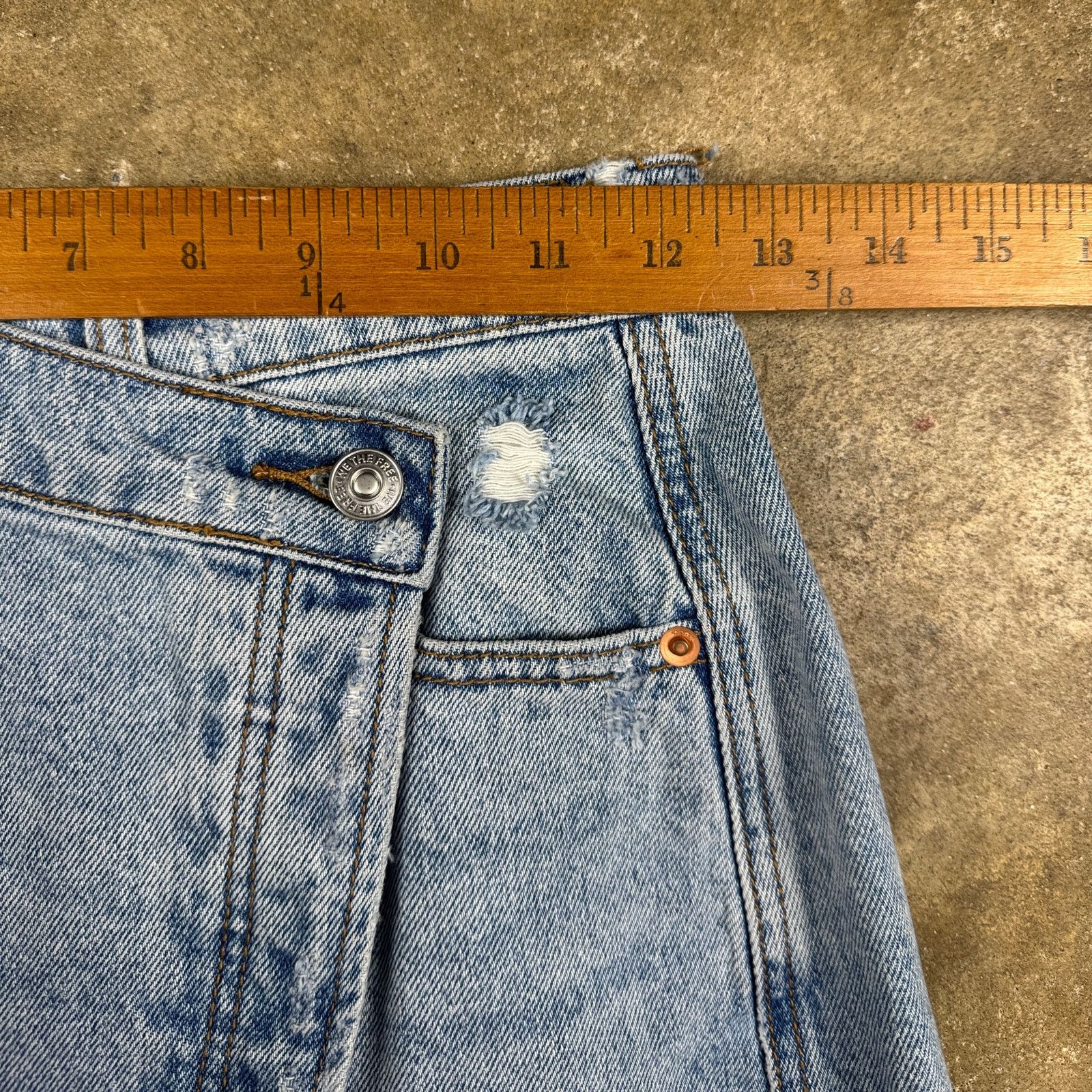 Free People Free People Parker Wrap Mini Skirt Women’s 25 Distressed Size 25" / US 0 / IT 36 - 8 Thumbnail