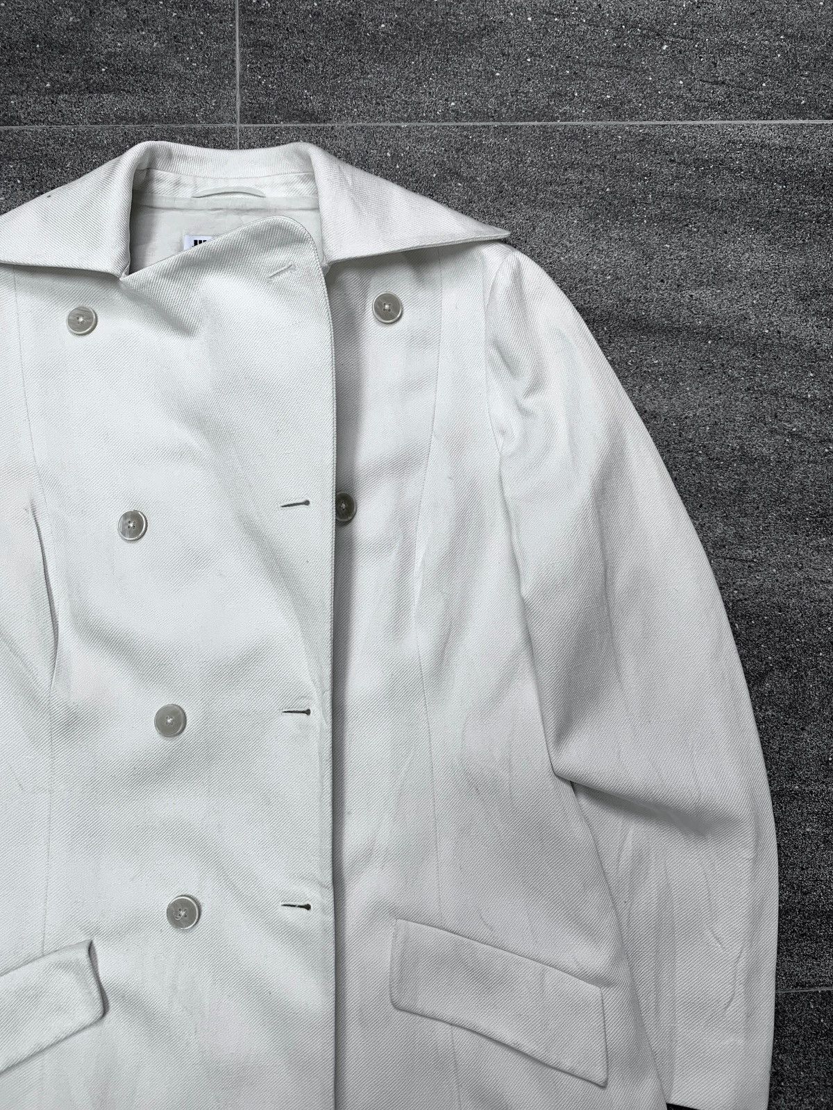 Jil Sander × Raf Simons 2000s Linen Blend Double Breasted Coat Size XS / US 0-2 / IT 36-38 - 6 Thumbnail