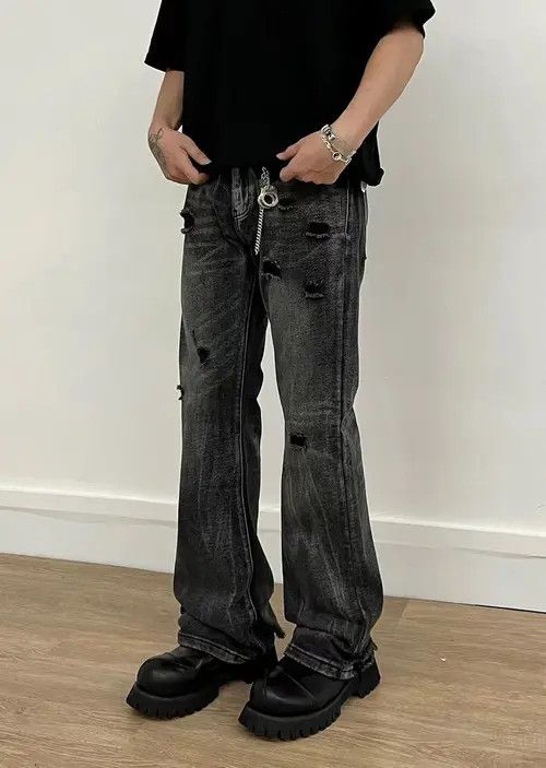 Japanese Brand × Jean Vintage washed distressed rare ripped jeans Size US 32 / EU 48 - 2 Thumbnail