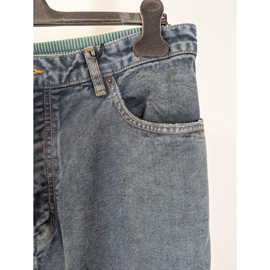 Balenciaga o1rshd1 Hybrid Sweatpants Denim in Blue Size US 34 / EU 50 - 8 Thumbnail