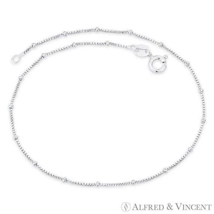 Other 1.7mm Bead & 0.8mm Box Link Italian Chain Anklet Size 9.5 Size ONE SIZE - 1 Preview