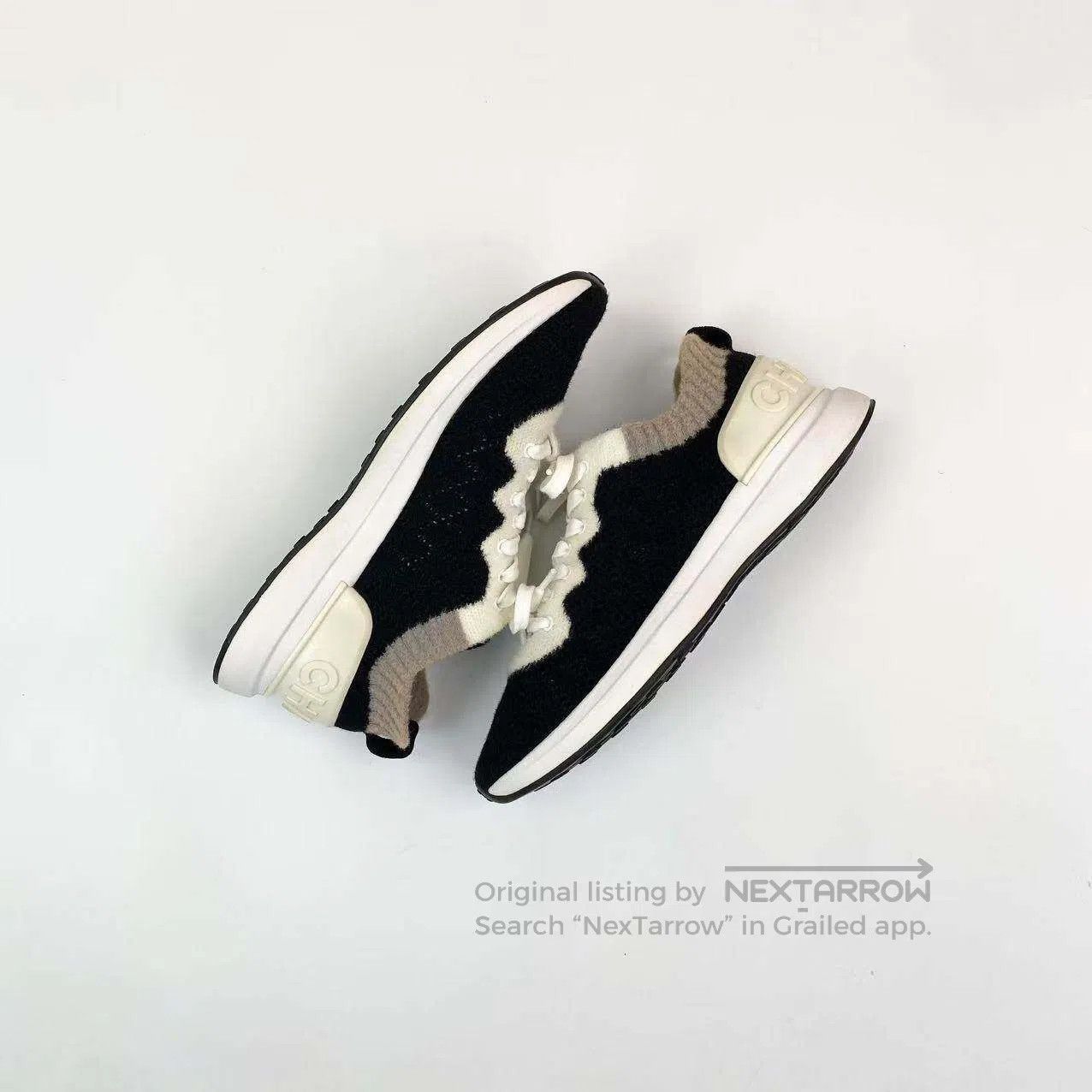 Chanel Chanel Black and white knitted sneakers| Size US 8 / IT 38 - 3 Thumbnail
