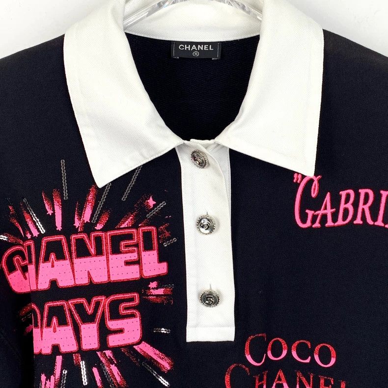 Chanel Chanel Color-blocked graffiti letter print cotton long-slee Size M / US 6-8 / IT 42-44 - 4 Thumbnail