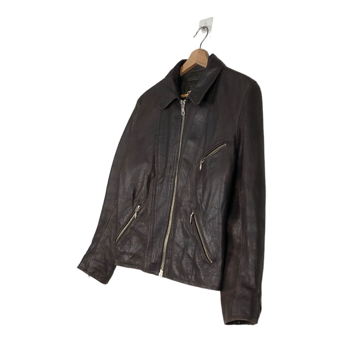 Japanese Brand VINTAGE CROPPED BIKER LEATHER JACKET CHEVIGNON ISSEY MIYAKE Size M / US 6-8 / IT 42-44 - 2 Thumbnail