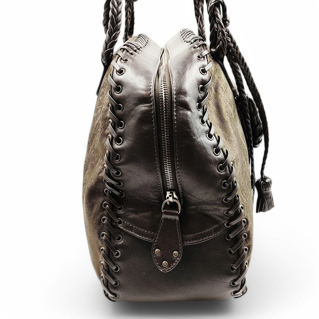 Dior Dior - Ethnica Line Mini Boston Black Monogram Leather Size ONE SIZE - 4 Thumbnail