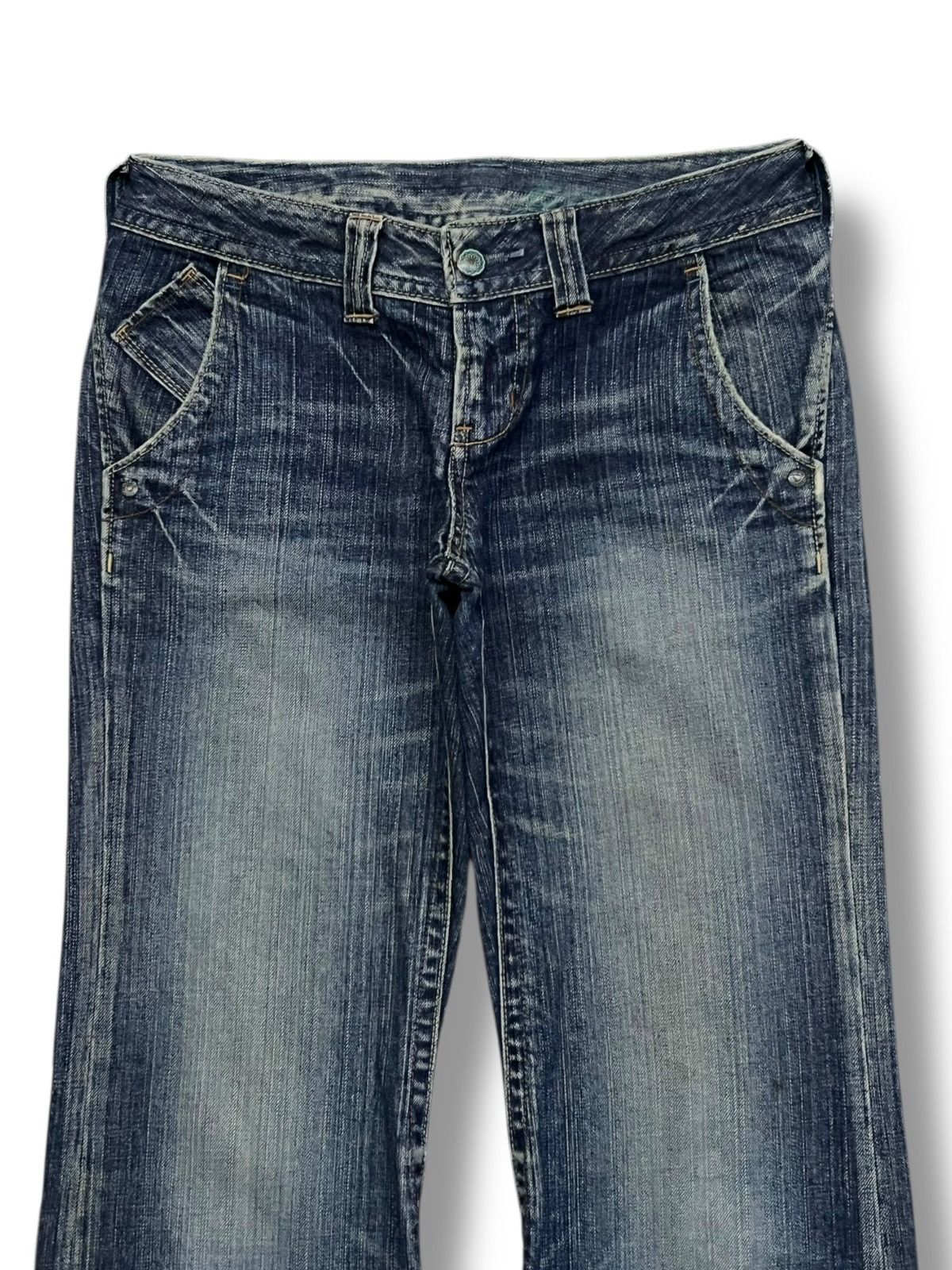 Big John Bell Bottom Vintage 00s Big John Japan - Faded Wash Jeans Size 29" - 4 Thumbnail
