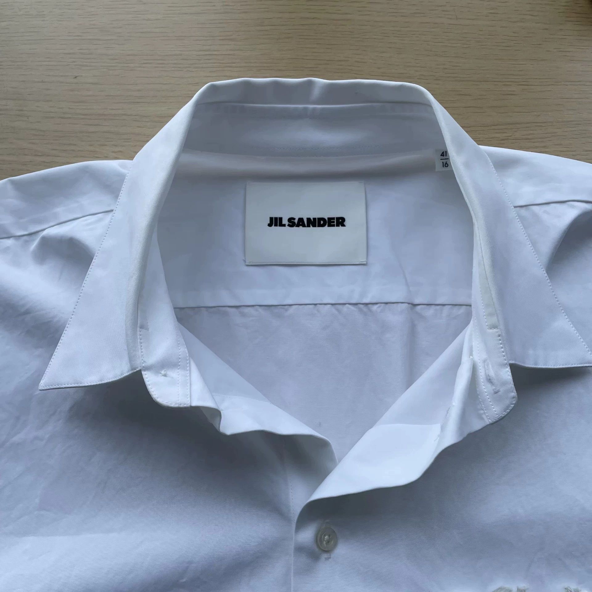 Jil Sander White Long Sleeve Button-Up Shirt with Art Print. Size US L / EU 52-54 / 3 - 5 Thumbnail