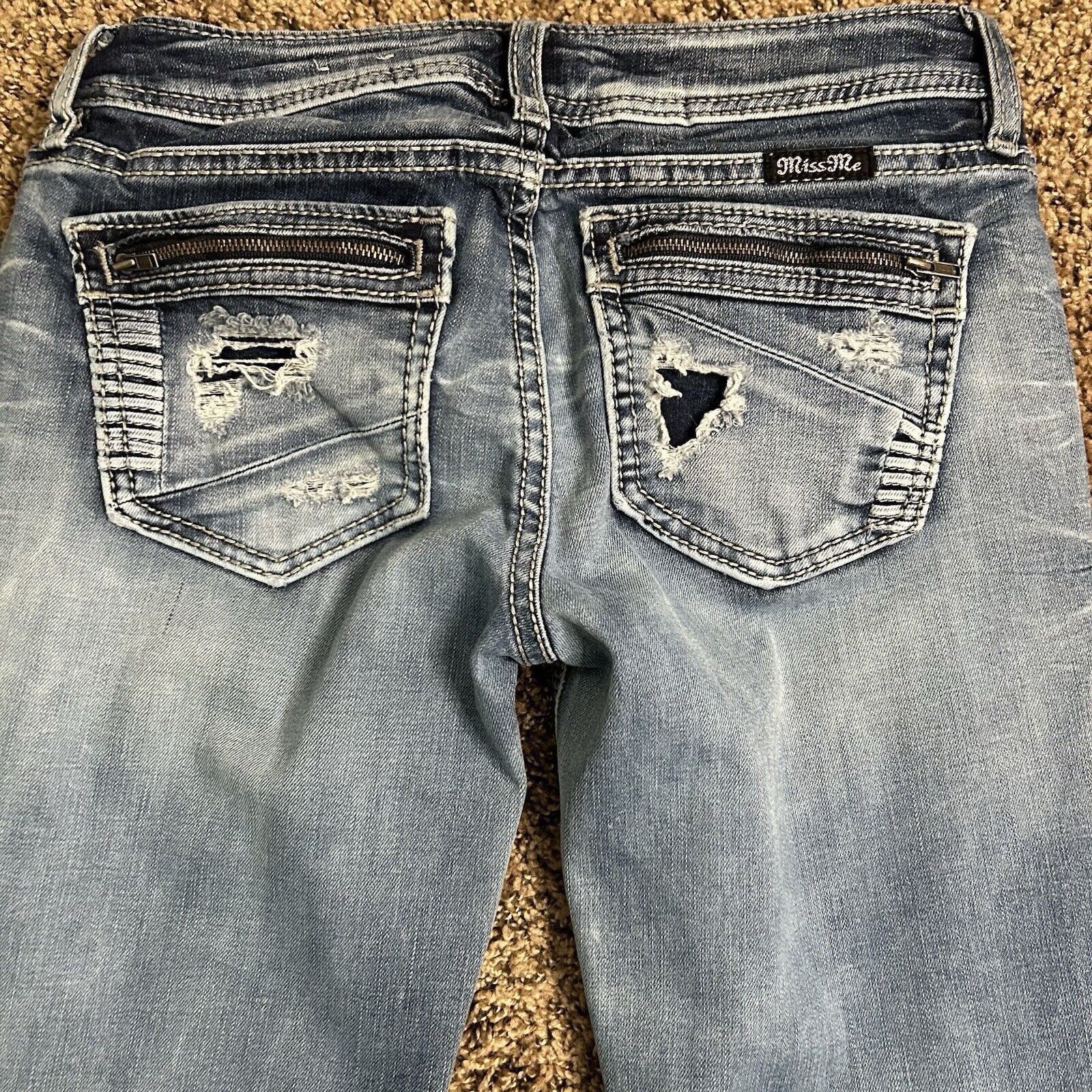 Miss Me Miss Me Ankle Skinny Low Rise Jeans Distressed Sz 27 Size 27" / US 4 / IT 40 - 10 Thumbnail
