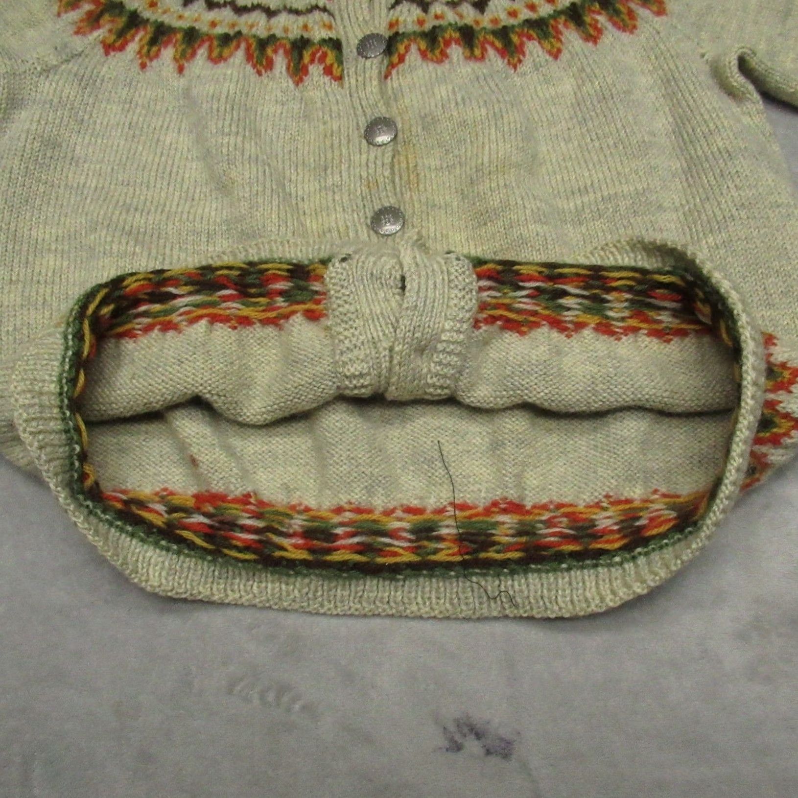 Vintage VINTAGE Tronderstua Sweater Cardigan Unisex Small White Wool Fair Isle VTG Boho Nordic Ethnic - Mens Ladies? Size US S / EU 44-46 / 1 - 3 Thumbnail