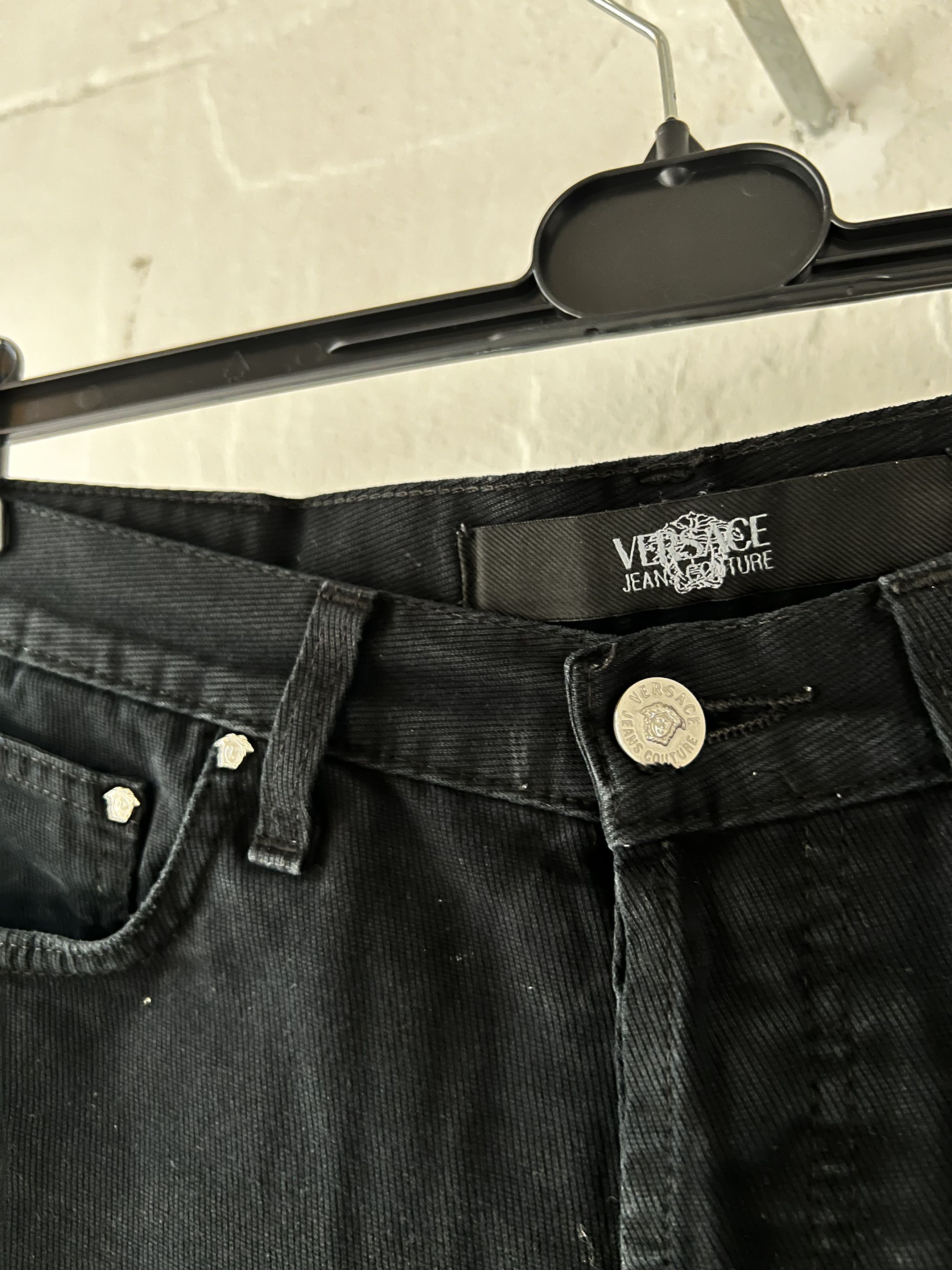 Denime × Versace Jeans Couture Versace Jean Pant Distressed Cropped Embroidered Size US 32 / EU 48 - 3 Thumbnail