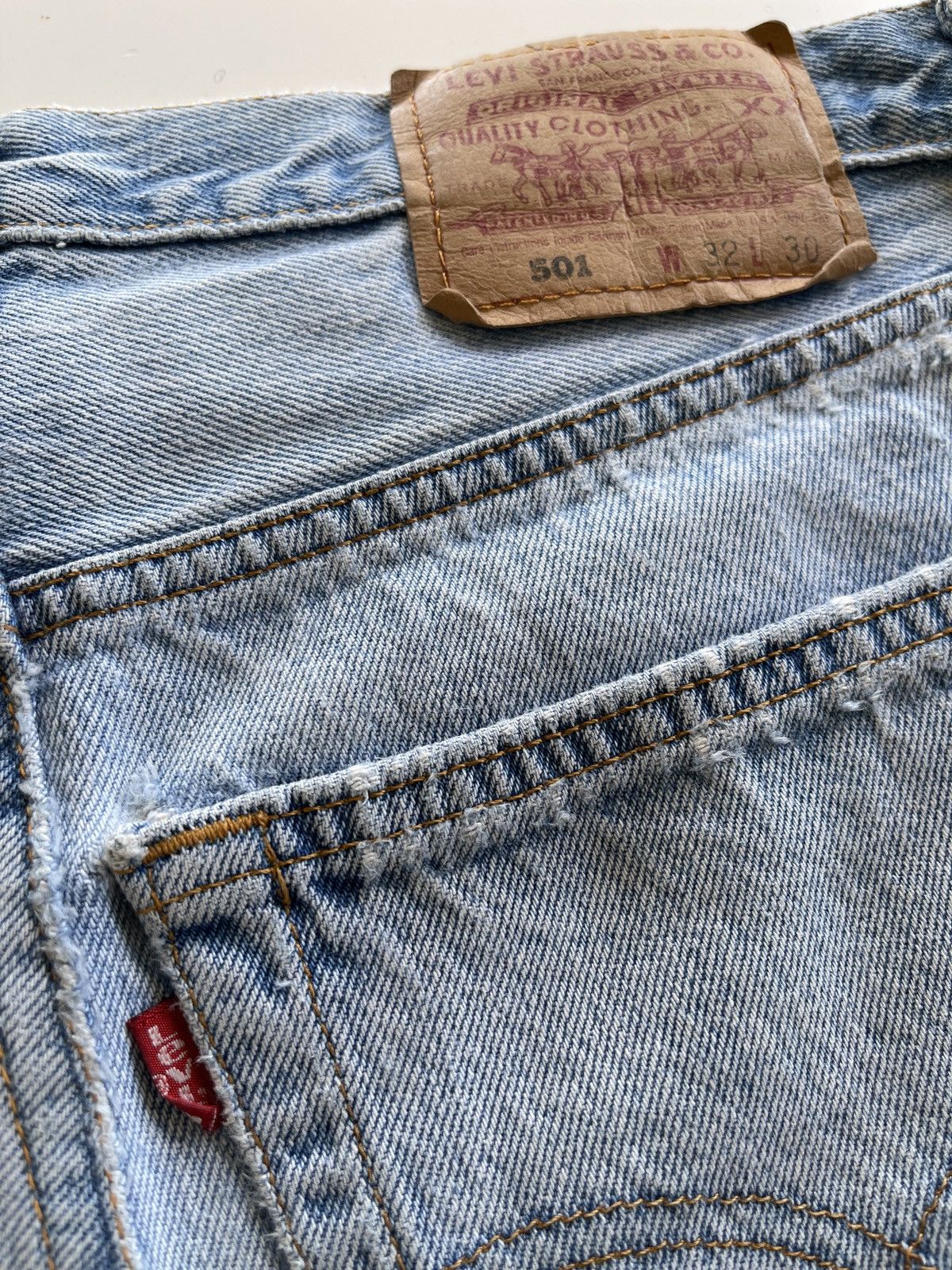 Levi's Vintage Clothing Vintage Levis Deconstructed Distressed Skirt Frayed Hem Size 31" - 12 Thumbnail
