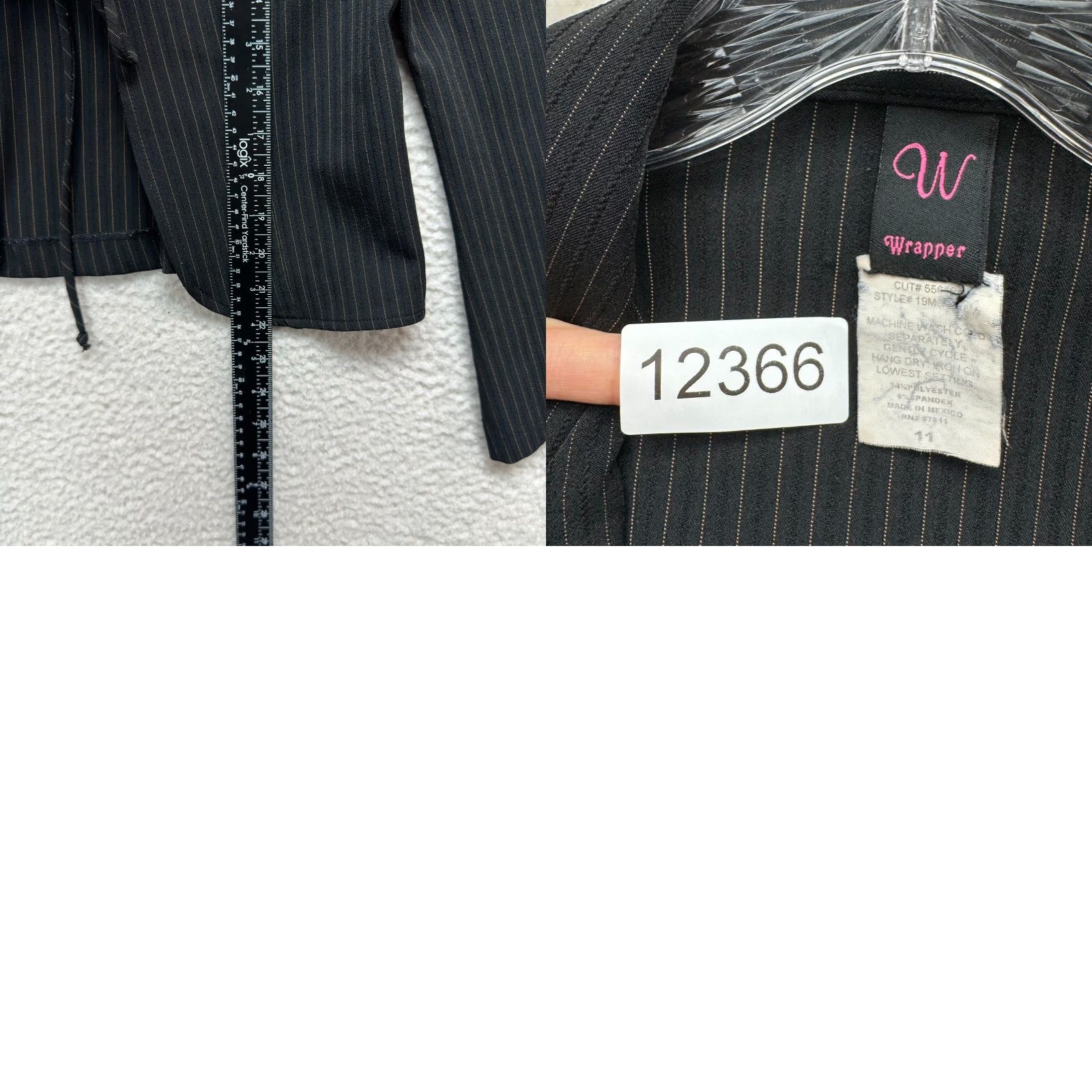 Vintage VINTAGE 90s Y2K Blazer Jacket Top Large Black Open Tie Front Corpcore Office Womens L Size L / US 10 / IT 46 - 8 Thumbnail