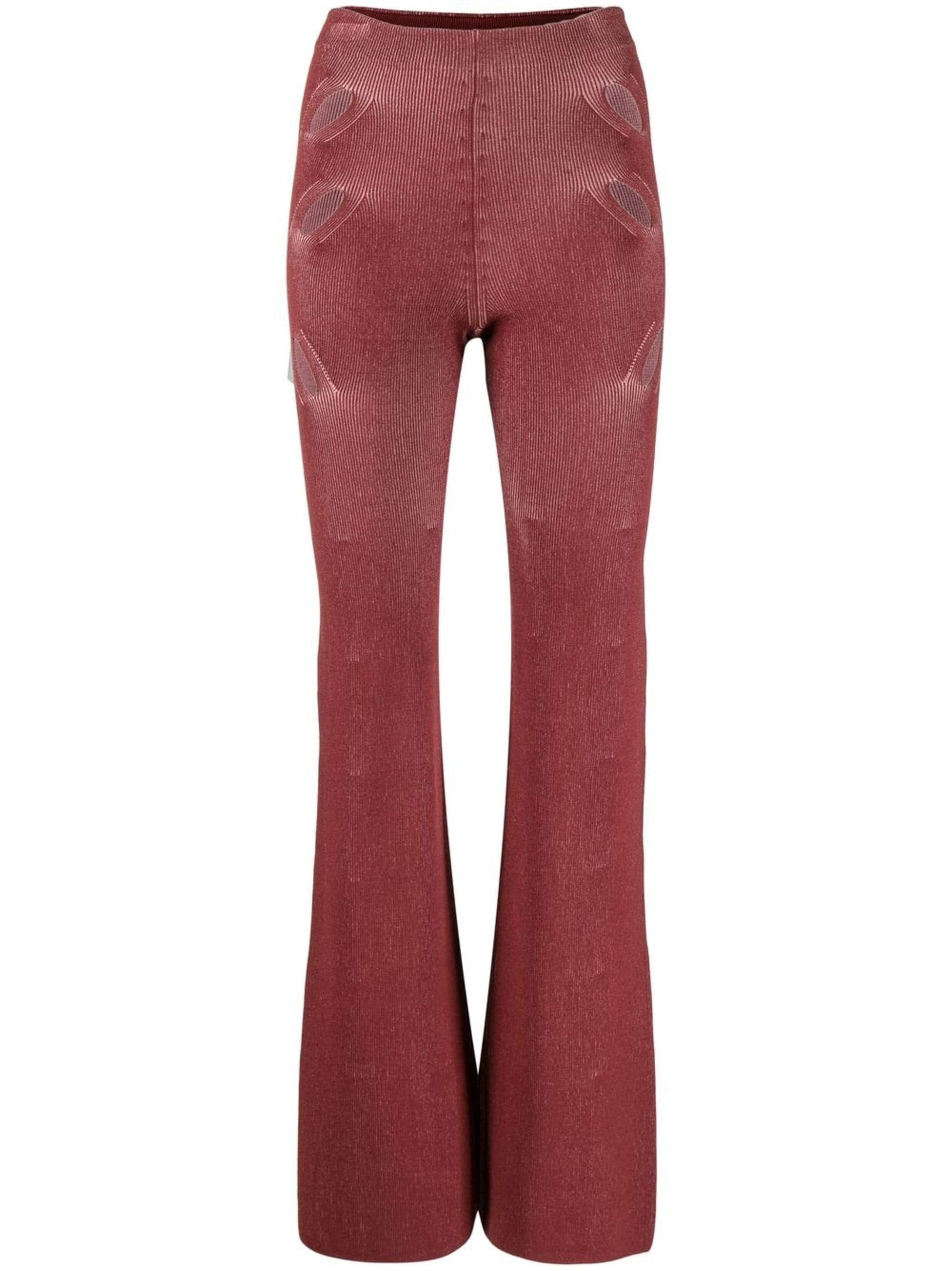 Dion Lee o1mle0524 Interlock Wool Trousers in Burgundy Size 28" / US 6 / IT 42 - 1 Thumbnail