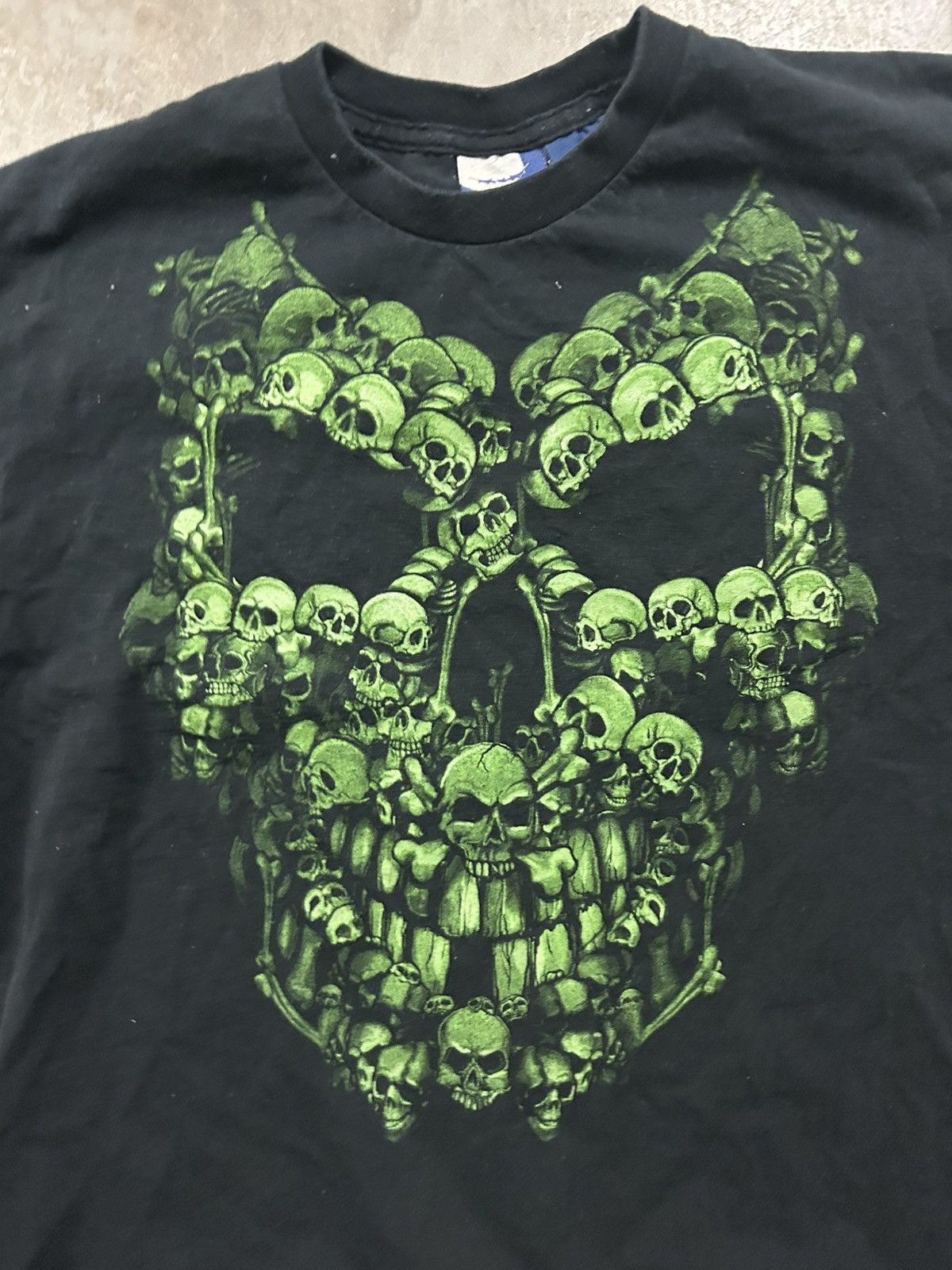 Japanese Brand × Vintage Vintage Green Skulls Tee Size US L / EU 52-54 / 3 - 2 Thumbnail