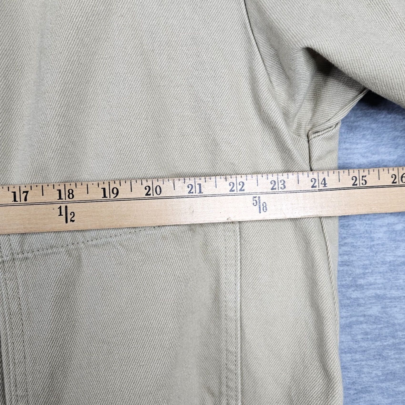 Denime Grade & Gather Jacket Women Open Front Beige Denim L Regular Size Beige Denim Jacket Size L / US 10 / IT 46 - 4 Thumbnail