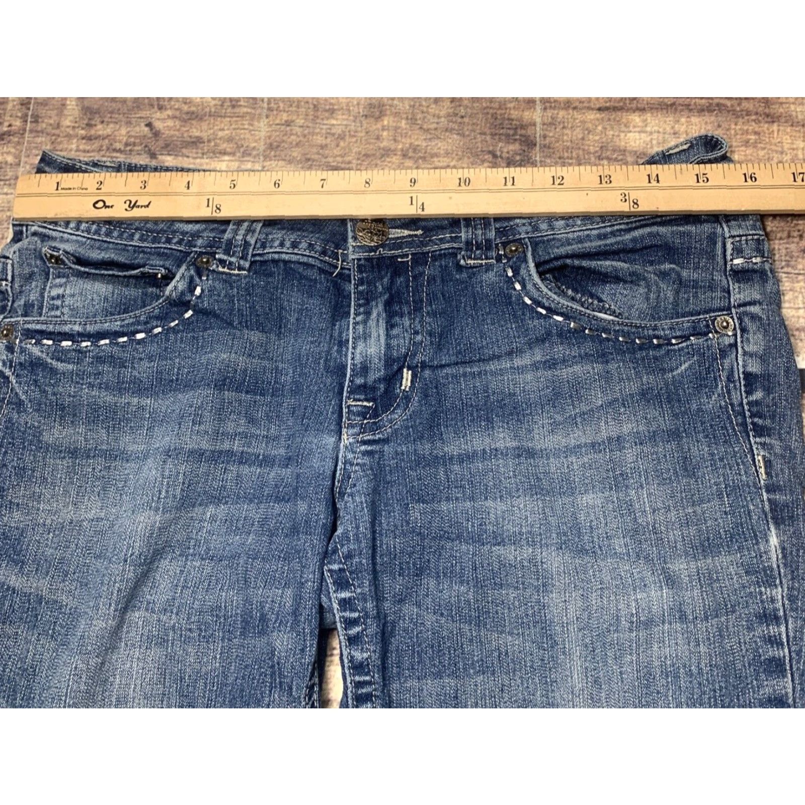 Denime Hybrid & Company Jeans Denim Low Rise Bootcut 32 x 30 1/2 Blue Size 9 Womens Size 30" / US 8 / IT 44 - 7 Thumbnail