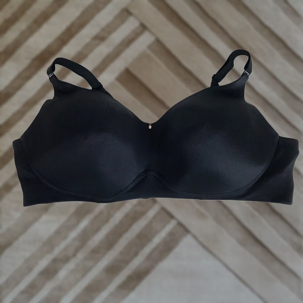 Vintage Cacique Black Lightly Lined No-Wire Wireless Bra 42DDD Plus Size Lane Bryant Shirt Bra Womens Size ONE SIZE - 1 Thumbnail