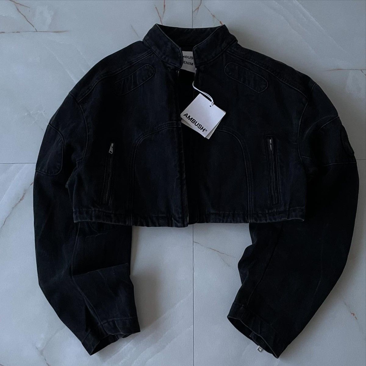 Ambush Design DENIM CROPPED BIKER JACKET AMBUSH Size S / US 4 / IT 40 - 3 Thumbnail