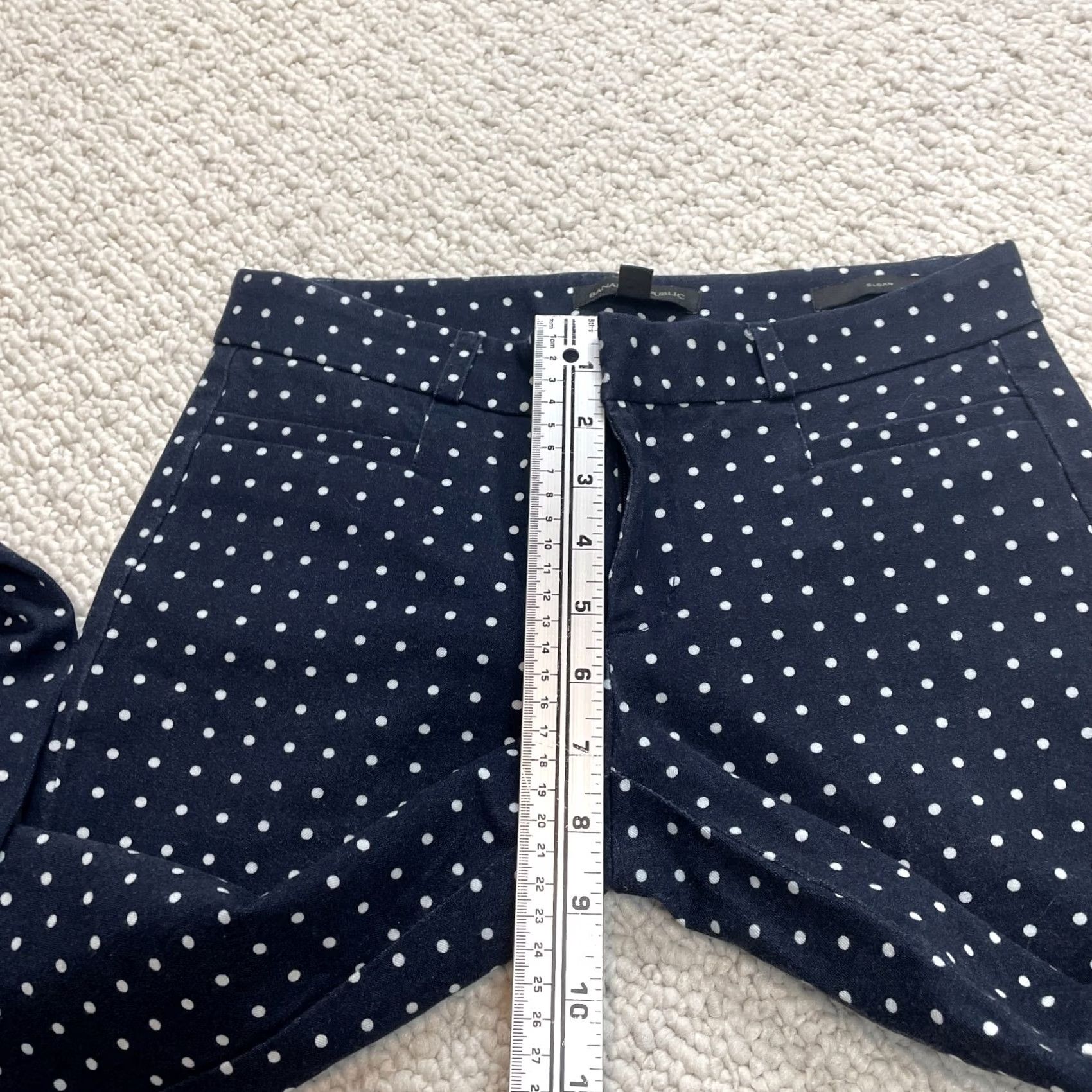 Banana Republic Banana Republic Sloan Pants Womens 0 Petite Navy Blue Polka Dot Ankle 28x25 Pants Girls? Size 28" / US 6 / IT 42 - 4 Thumbnail