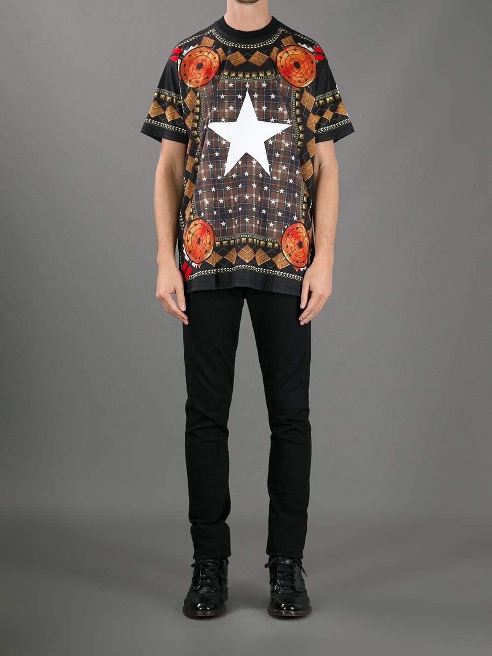 Givenchy Black Target Star Oversized T-Shirt Size US S / EU 44-46 / 1 - 2 Thumbnail