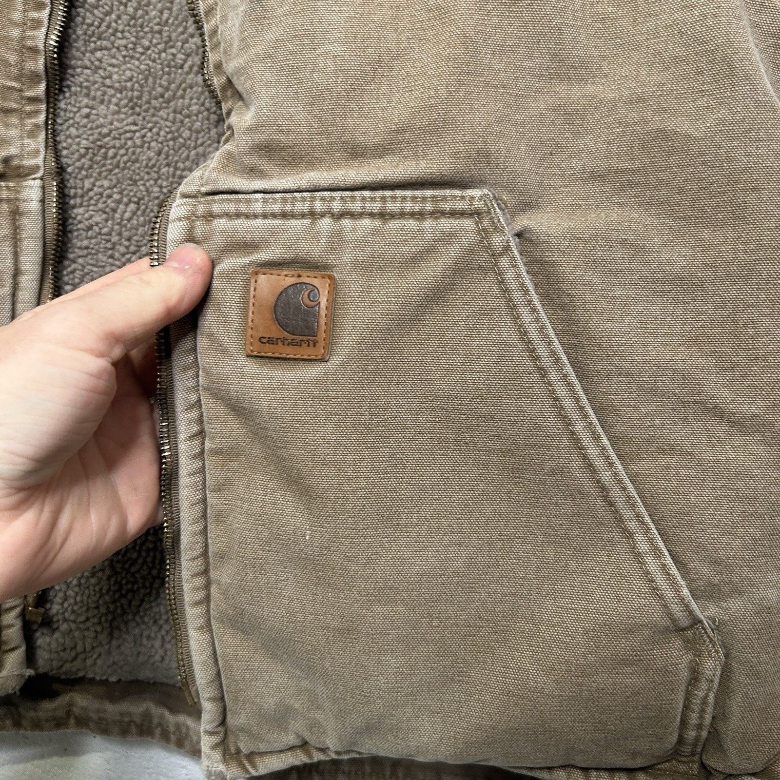 Carhartt Vintage Carhartt Sherpa-Lined Canvas Vest “Camel” V26 CML Size US XL / EU 56 / 4 - 3 Thumbnail