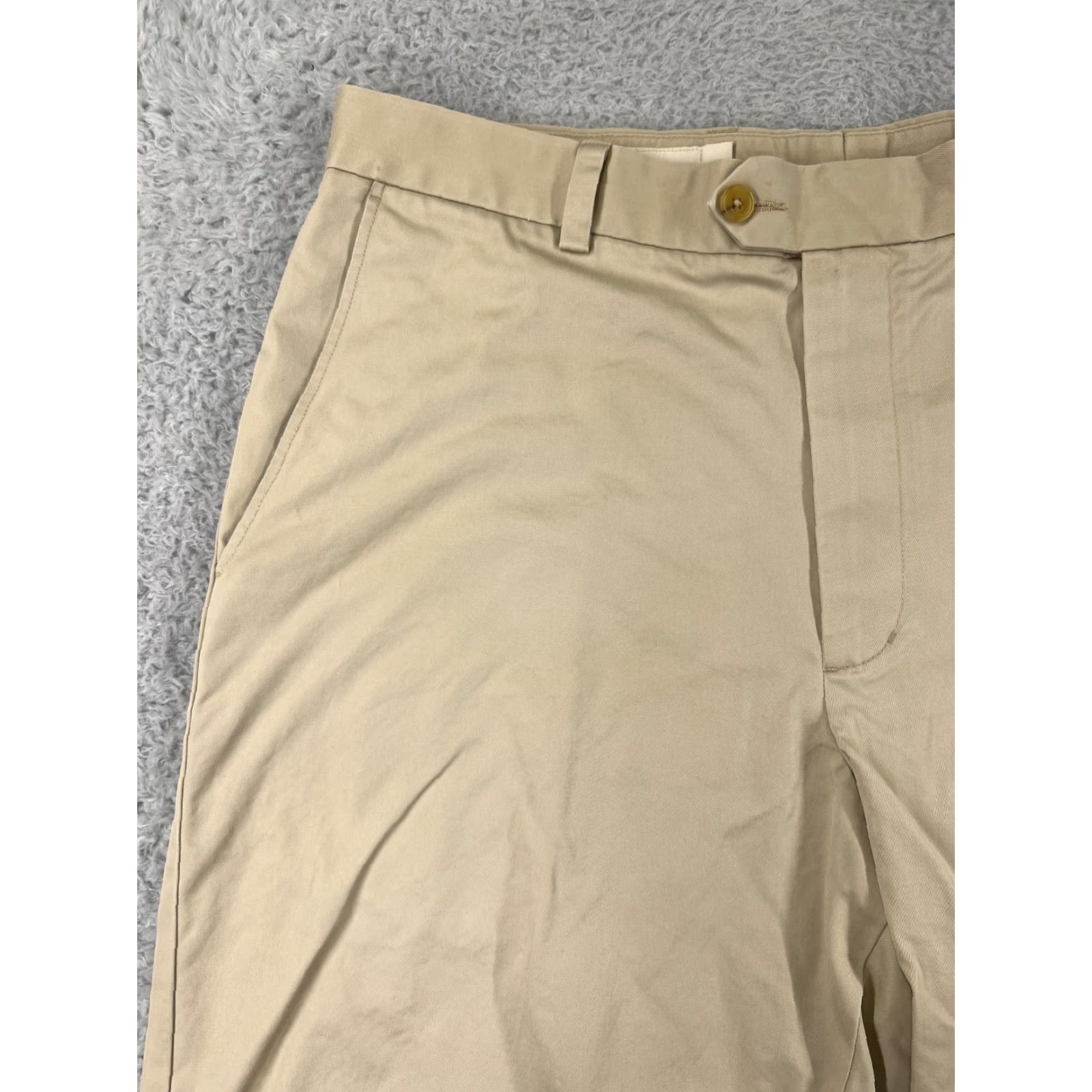 Nordstrom John W Nordstrom Shorts Mens 35 Beige Khaki Golf 100% Supima Cotton Golfer Size US 35 - 6 Thumbnail