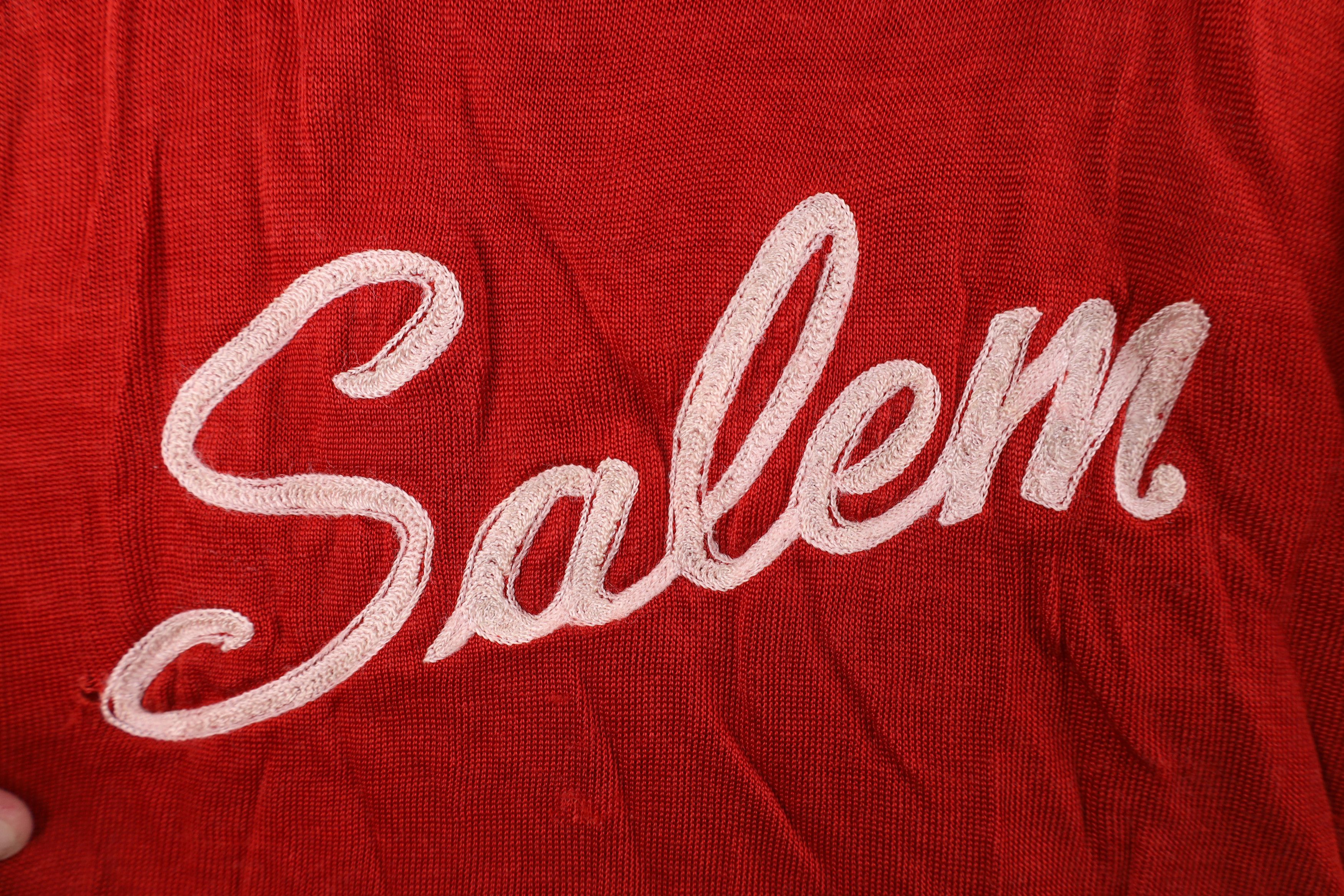Vintage Vintage 40s 50s Chain Stitch Salem Basketball Jersey Red USA Size US XL / EU 56 / 4 - 4 Thumbnail