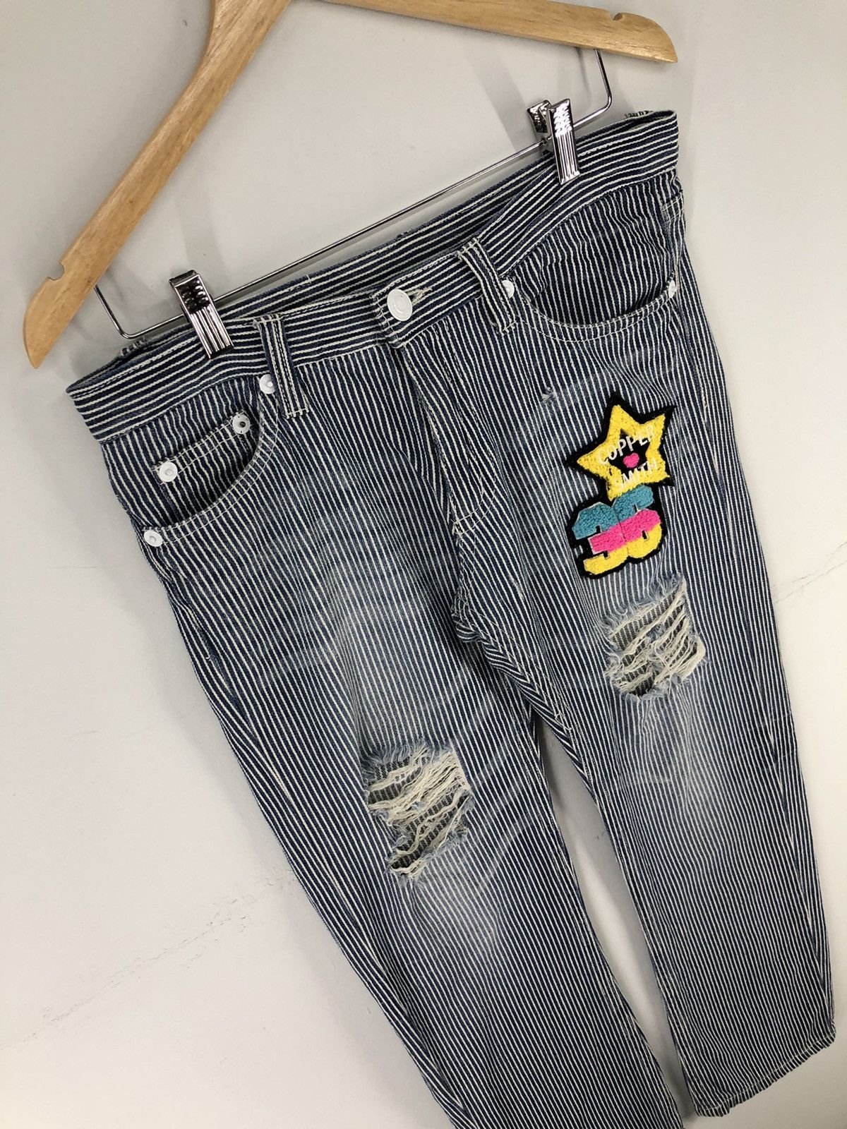 Japanese Brand Japanese Brand Copper Smith Distressed Hickory Blue Jeans Size US 32 / EU 48 - 3 Thumbnail