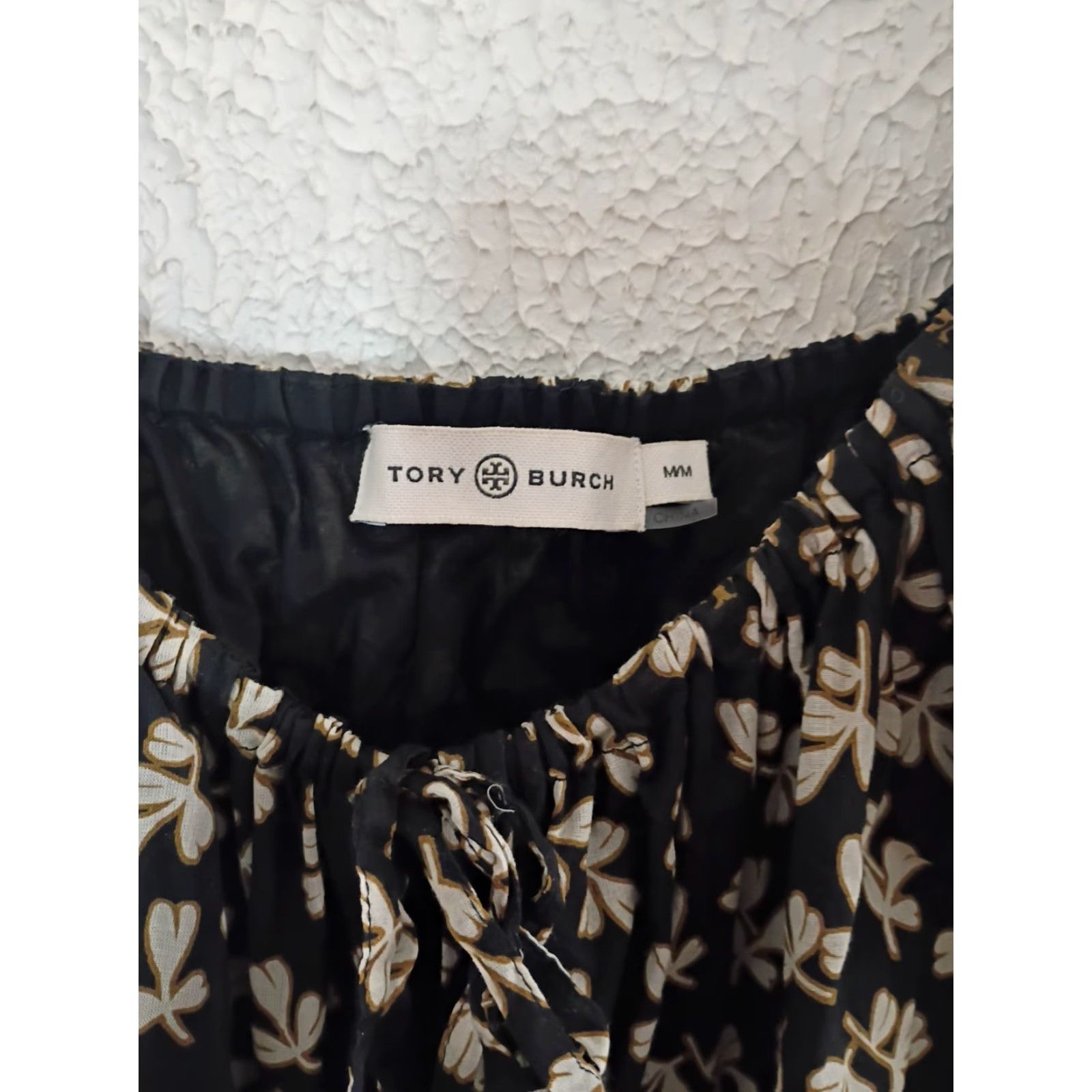 Tory Burch Tory Burch Smocked Midi Dress Black Little Leaves Size M Women Vintage No Size M / US 6-8 / IT 42-44 - 2 Thumbnail