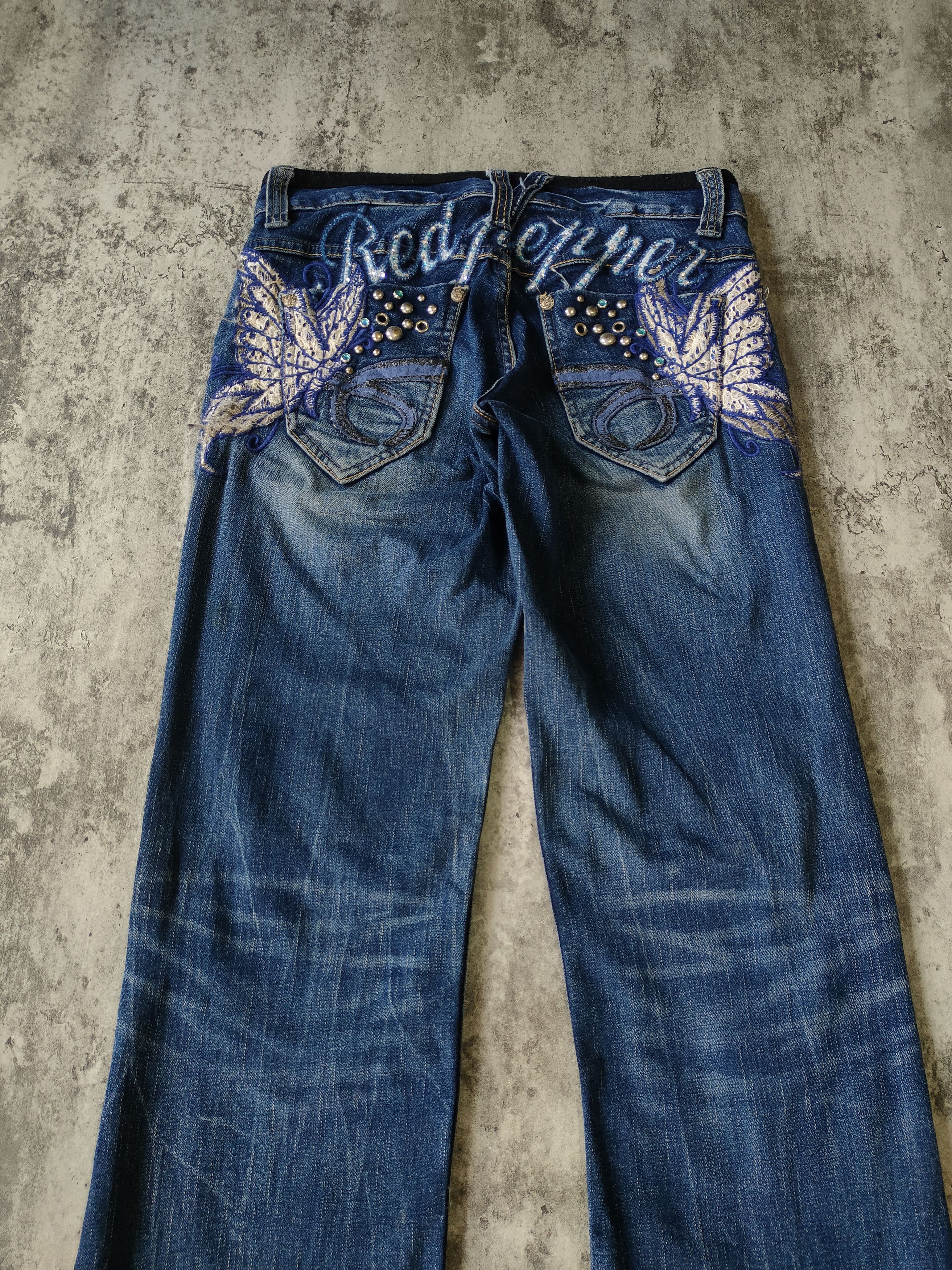 Hysteric Glamour × If Six Was Nine × Le Grande Bleu (L.G.B.) Red Pepper Butterfly Embordired Jeans Size 29" - 5 Thumbnail