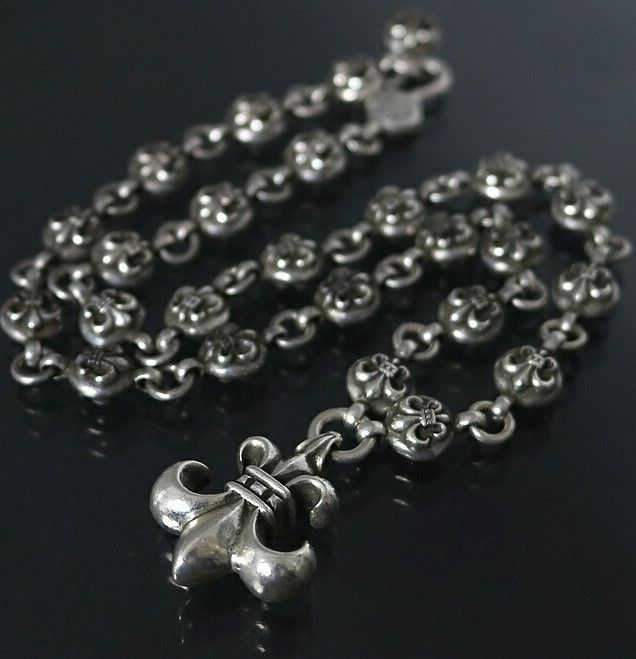 Chrome Hearts Chrome hearts RUBY Bs Fleur pendant + Ball chain
