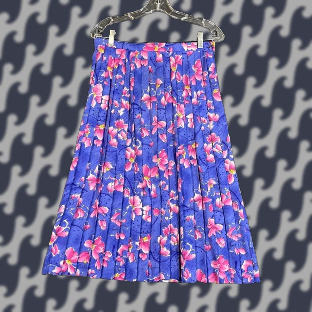 Pendleton VINTAGE Pendleton Skirt Women's Skater Long Purple Floral Pleated Size 12 USA Size 34" / US 12 / IT 48 - 1 Thumbnail