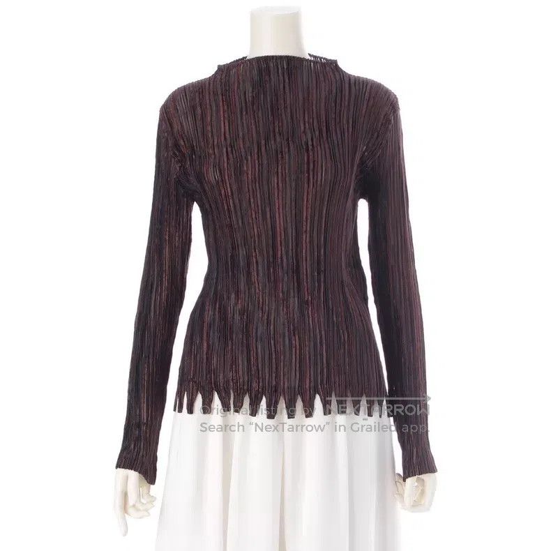 Issey Miyake Issey Miyake Brown Long Sleeve Top Size L / US 10 / IT 46 - 1 Thumbnail