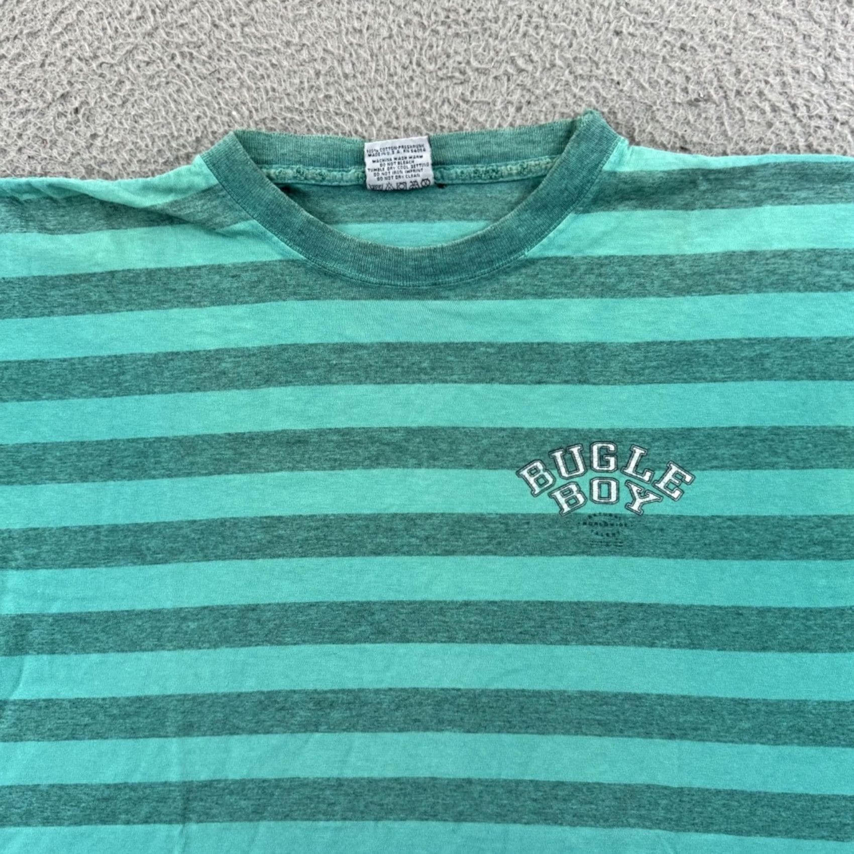 Bugle Boy VINTAGE Bugle Boy Shirt Mens L Teal 80s Surf Skate Striped Short Sleeve USA Shirt Mens Large Teal 80s Surf Skate Striped Short Sleeve USA Size US L / EU 52-54 / 3 - 3 Thumbnail