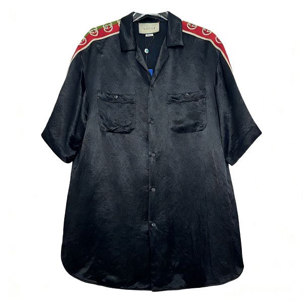 Gucci Gucci Logo Tape Acetate Shirt Size M Size US M / EU 48-50 / 2 - 1 Thumbnail