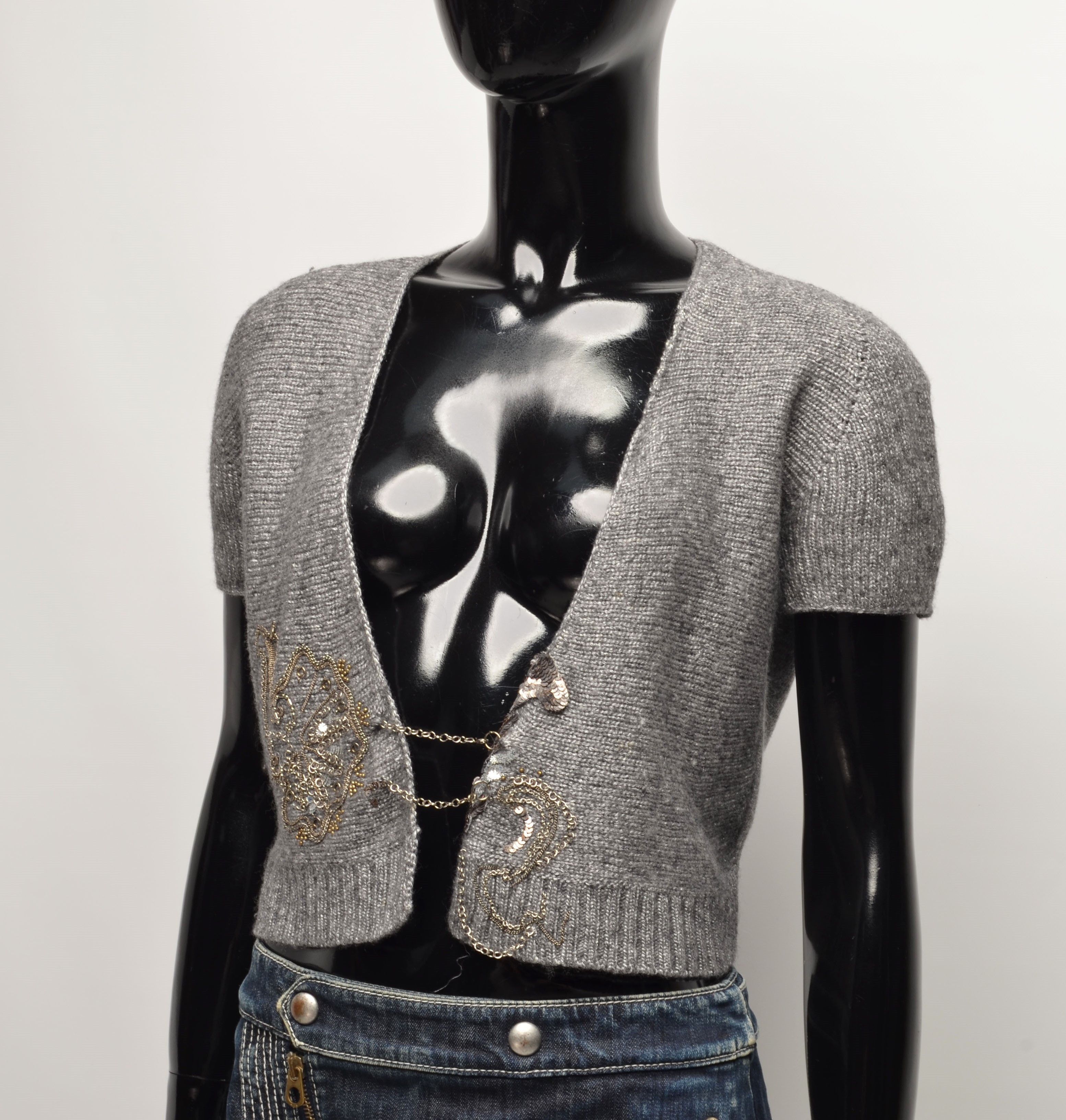 Max Mara Sportmax Code by Max Mara Cropped Metallic Embroidery Top Size M / US 6-8 / IT 42-44 - 2 Thumbnail