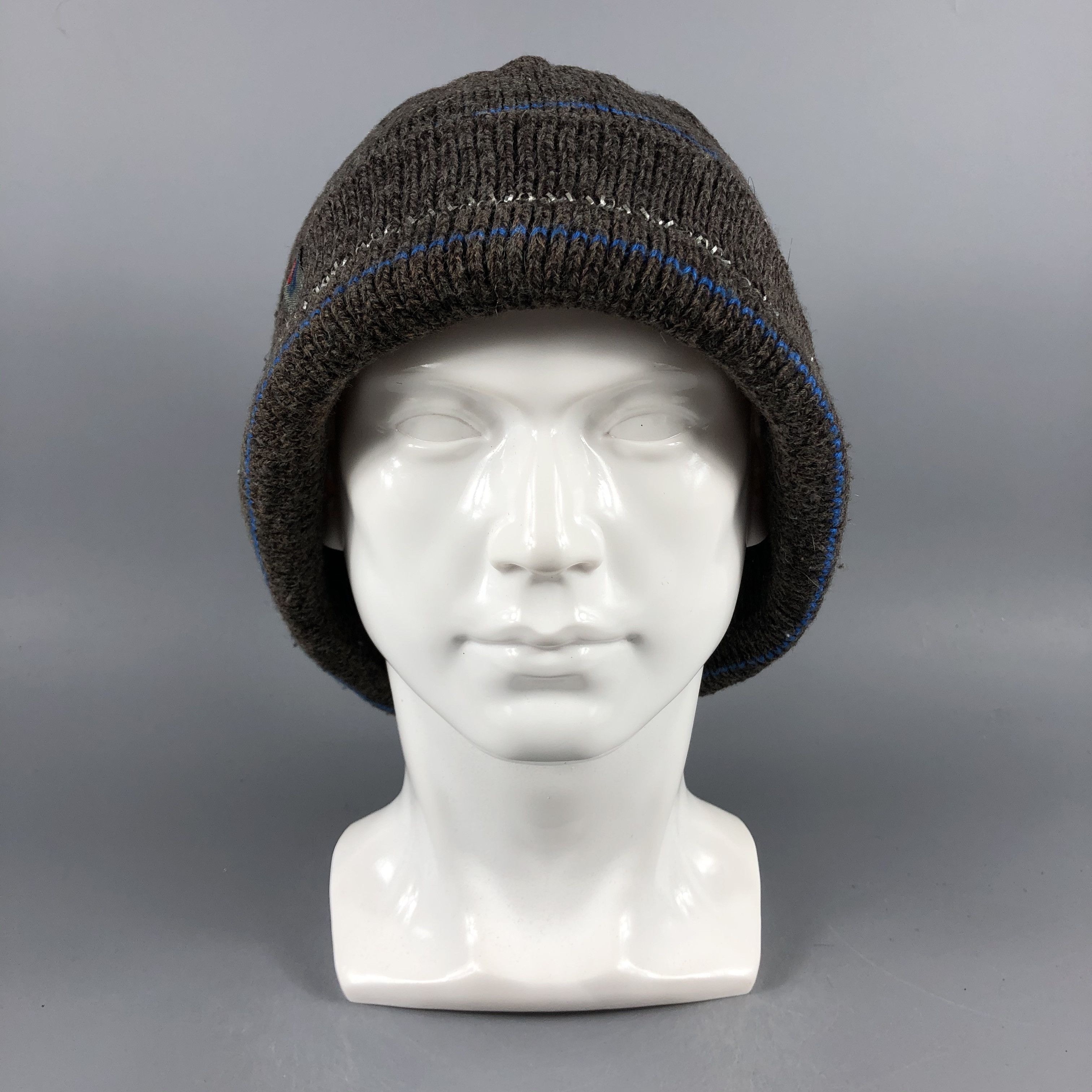 image of Vintage Fisherman Stripe Beanie Snow Hat Snow Cap -D1137, Men's