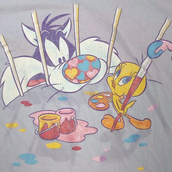 Vintage × Warner Bros Vintage Looney Tunes Tweety Sylvester T-Shirt Size ONE SIZE - 1 Thumbnail
