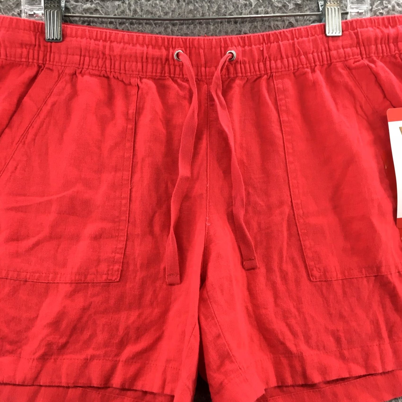 Nautica Nautica Utility Shorts Womens Medium Red Mid Rise Drawstring NEW Size 32" / US 10 / IT 46 - 2 Thumbnail