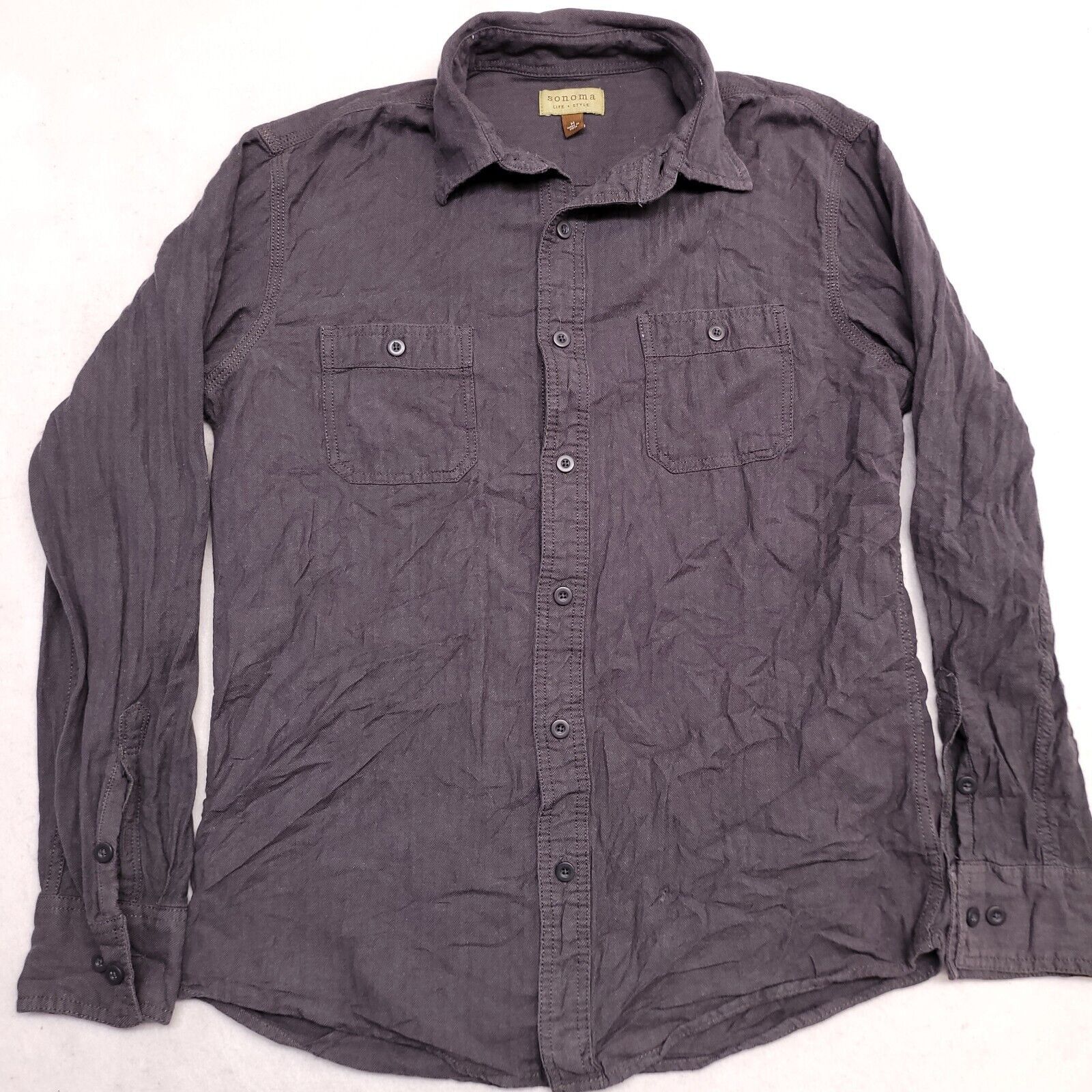 Sonoma Sonoma Casual Button Up Shirt Mens Size Medium M Gray Size US M / EU 48-50 / 2 - 2 Thumbnail
