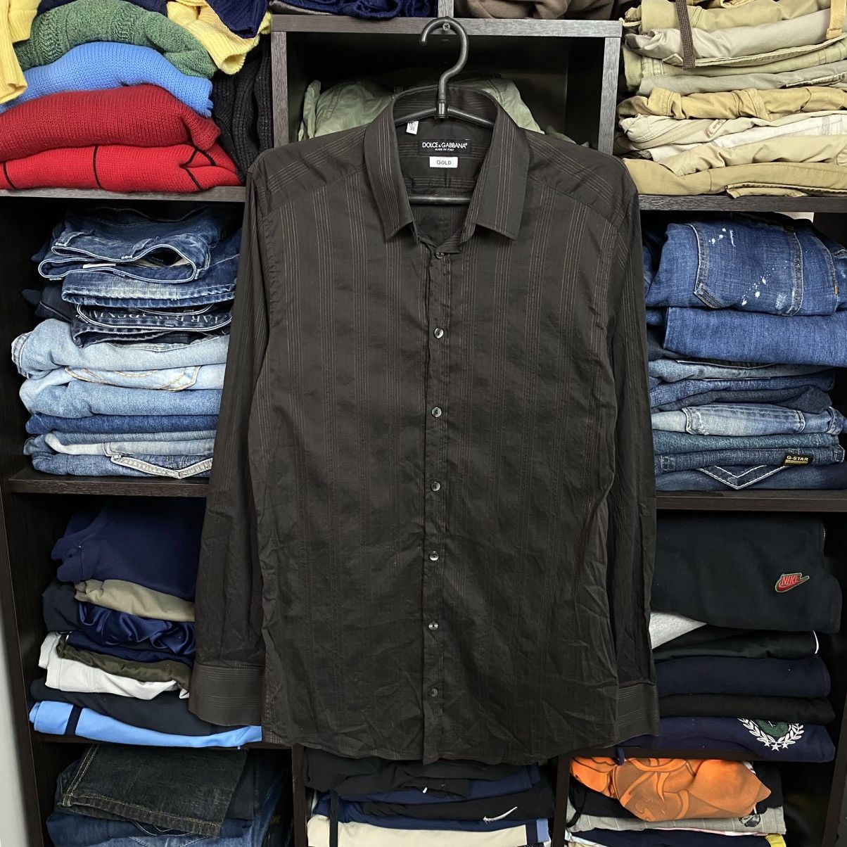 Dolce & Gabbana Luxury Dolce & Gabanna Basic brown vintage button shirt Size US S / EU 44-46 / 1 - 1 Thumbnail