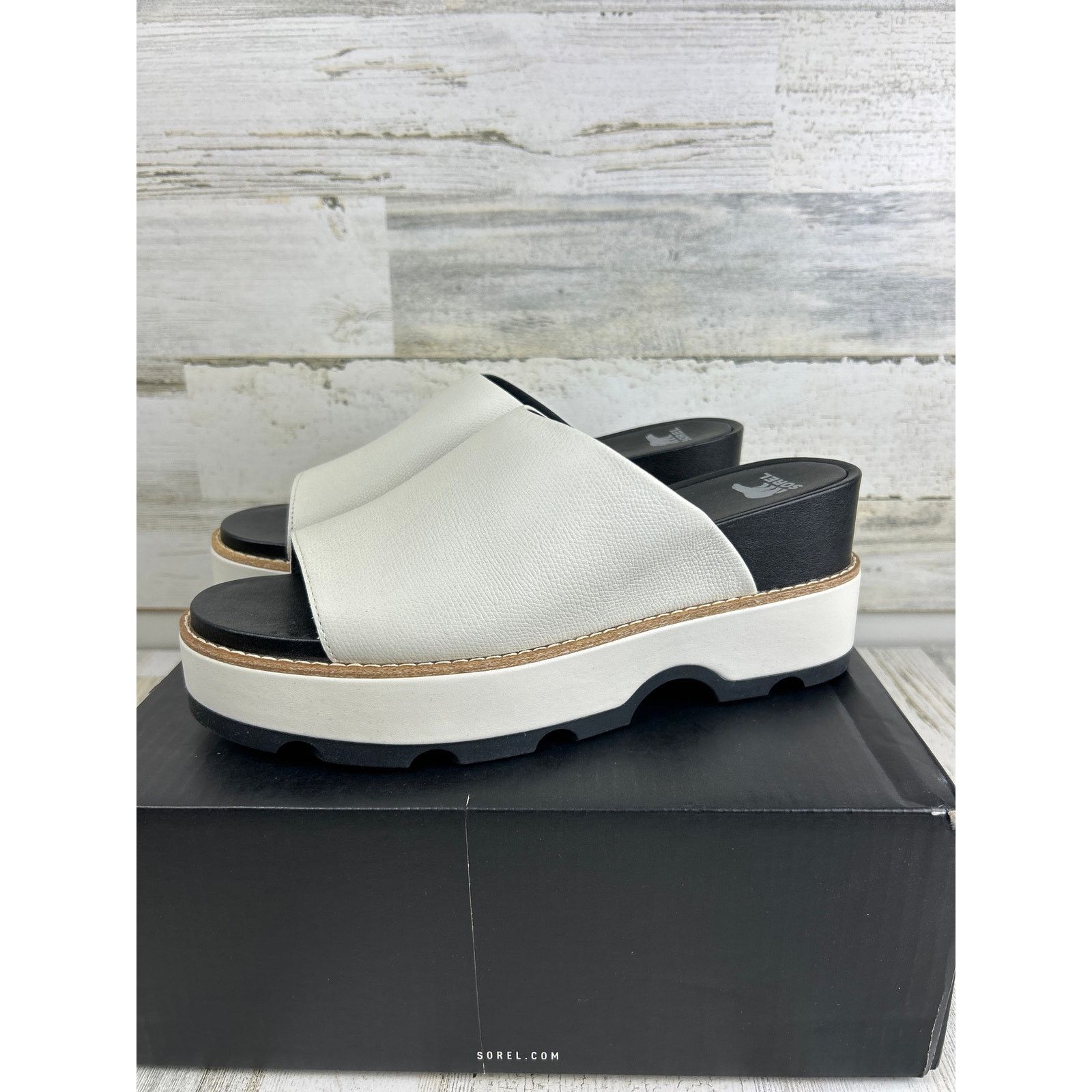 SOREL Sorel Joanie iv leather slide wedge cream womens 11 sandal Size US 11 / IT 41 - 1 Thumbnail