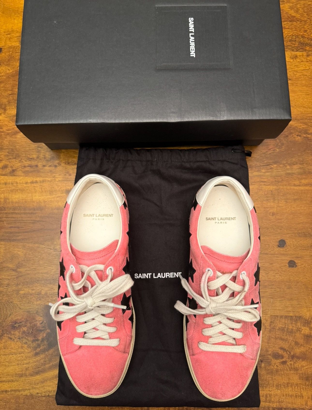 Saint Laurent Paris Saint Laurent SL/06 Star Classic Low Top Pink Sneakers Size US 9.5 / IT 39.5 - 3 Thumbnail